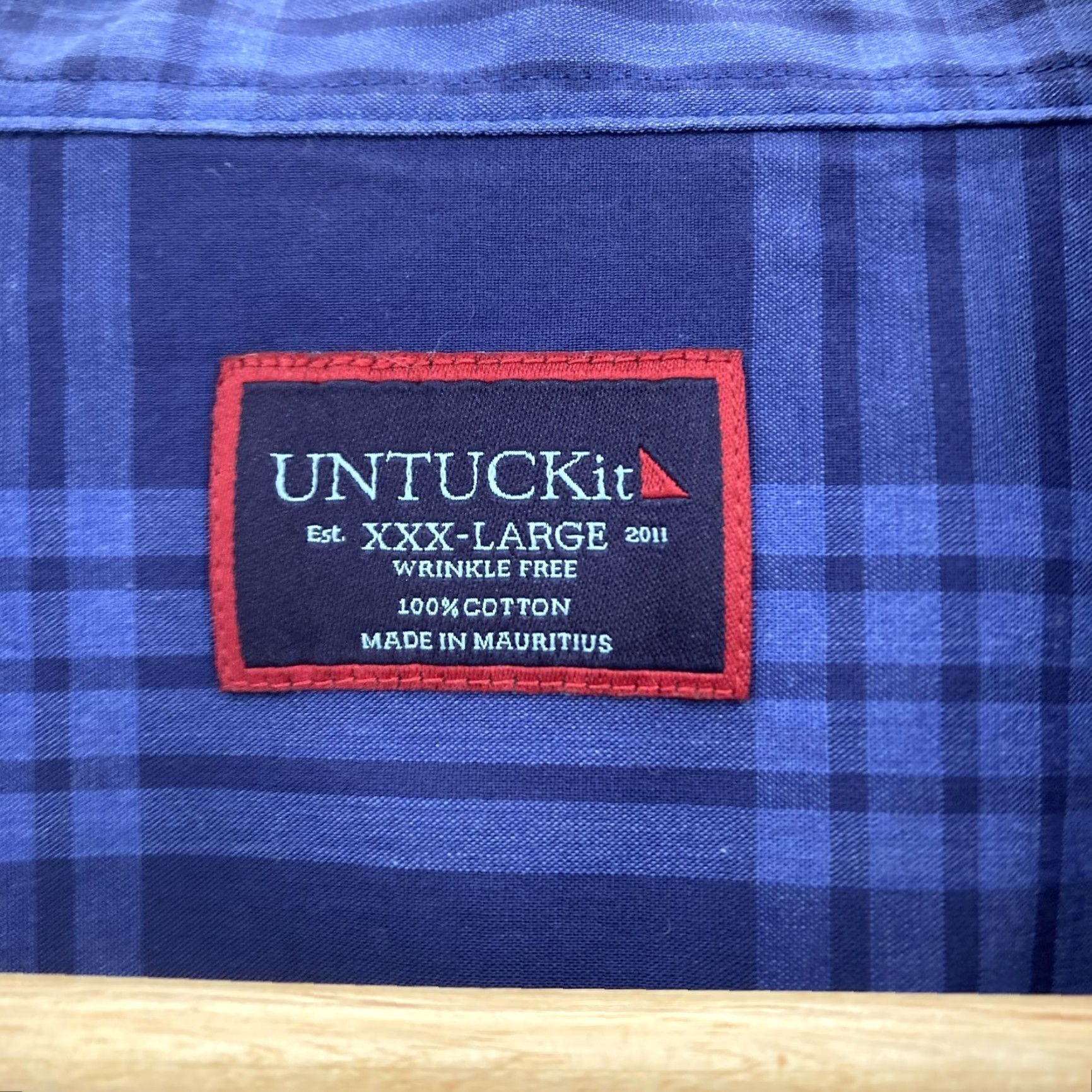 UNTUCKit UNTUCKit Shirt Mens 3XL Blue Plaid Wrinkle Free Marques WF Button Down Casual Size US XXL / EU 58 / 5 - 2 Thumbnail
