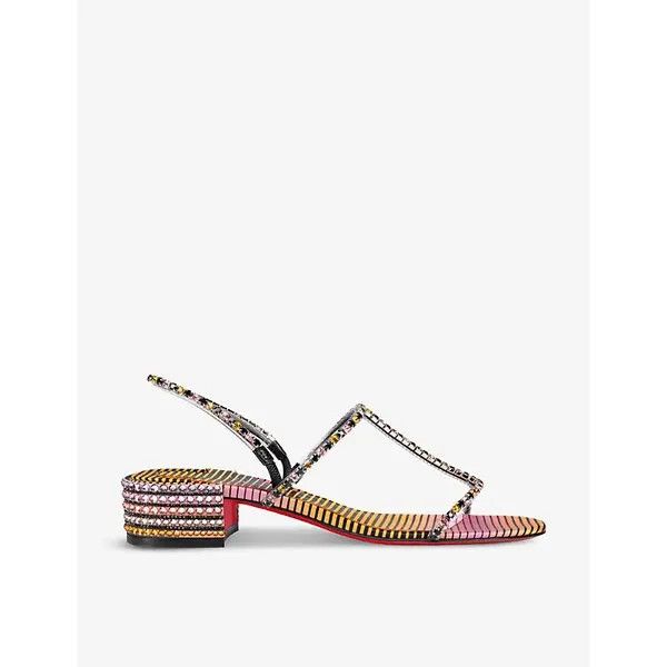Christian Louboutin o1bcso1str0825 Simple Queenie 25 Aftersun in Multicolor Size US 8 / IT 38 - 1 Thumbnail