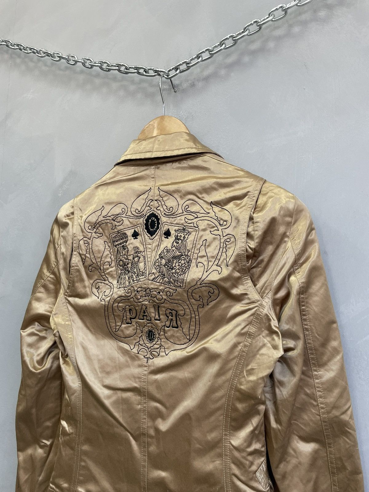 Diesel Diesel Gold Satin Moto Jacket Y2K Glamour Street Style Size M / US 6-8 / IT 42-44 - 11 Thumbnail