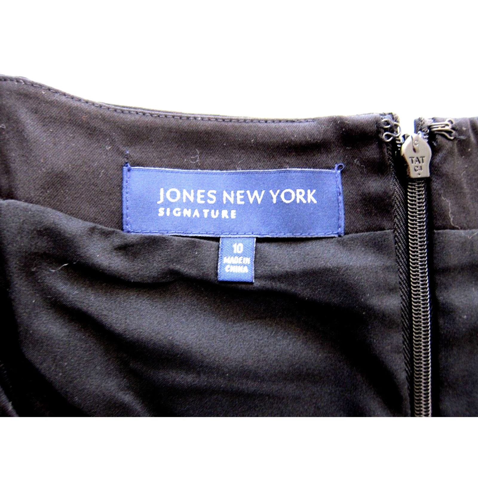 Jones New York NWT Jones New York Signature Black Cotton Stretch Cap Sleeve Sheath Dress 10 Size L / US 10 / IT 46 - 4 Thumbnail