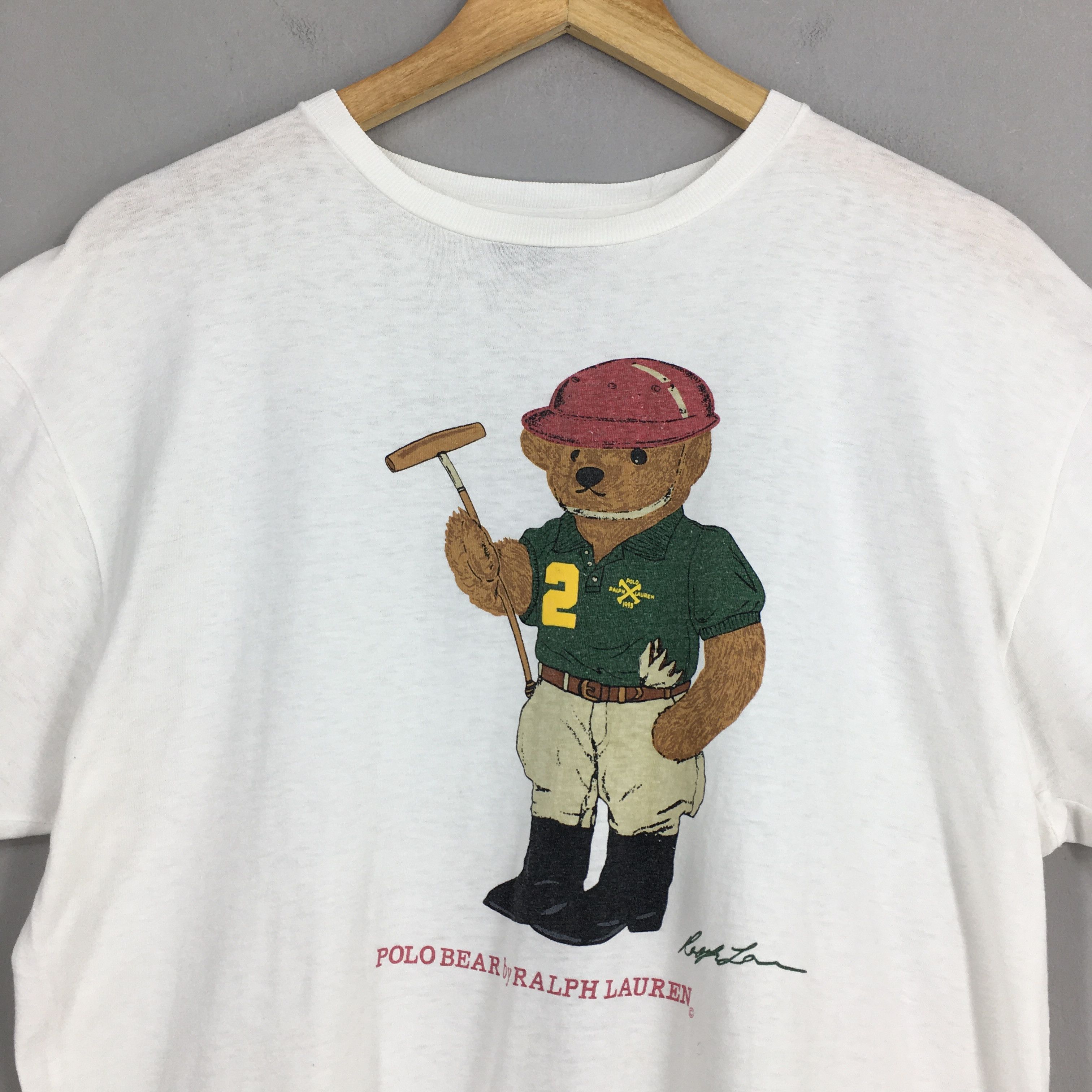 Polo Ralph Lauren Vintage Polo Bear Playing Golf Ralph Lauren White Shirt M Size US M / EU 48-50 / 2 - 2 Thumbnail