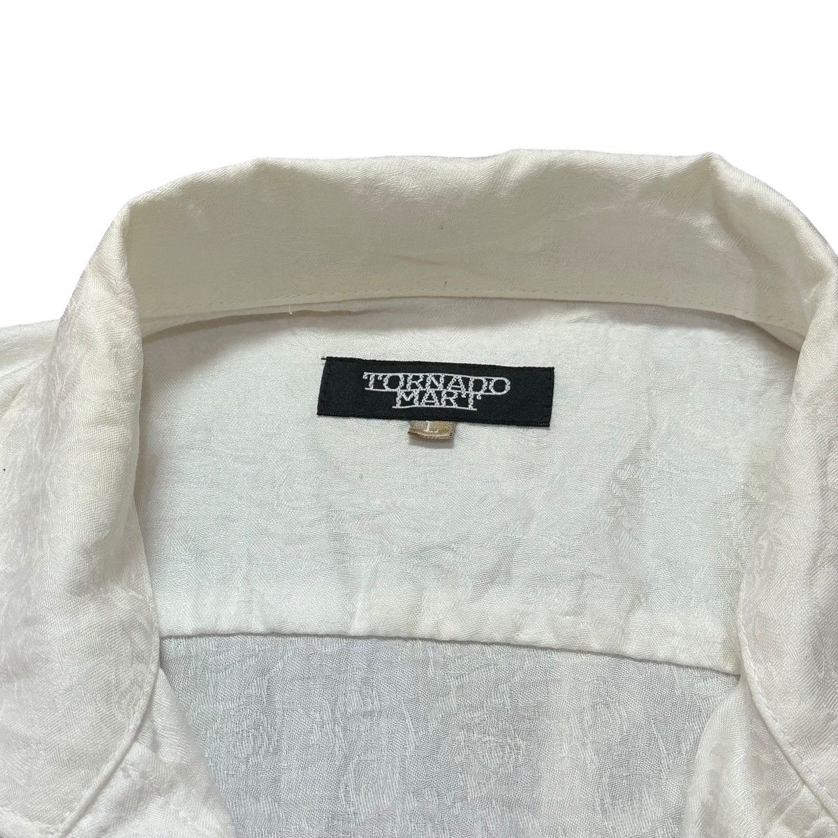 Tornado Mart Tornado Mart White Short Sleeve Floral Embroidery Satin Size L / US 10 / IT 46 - 3 Thumbnail