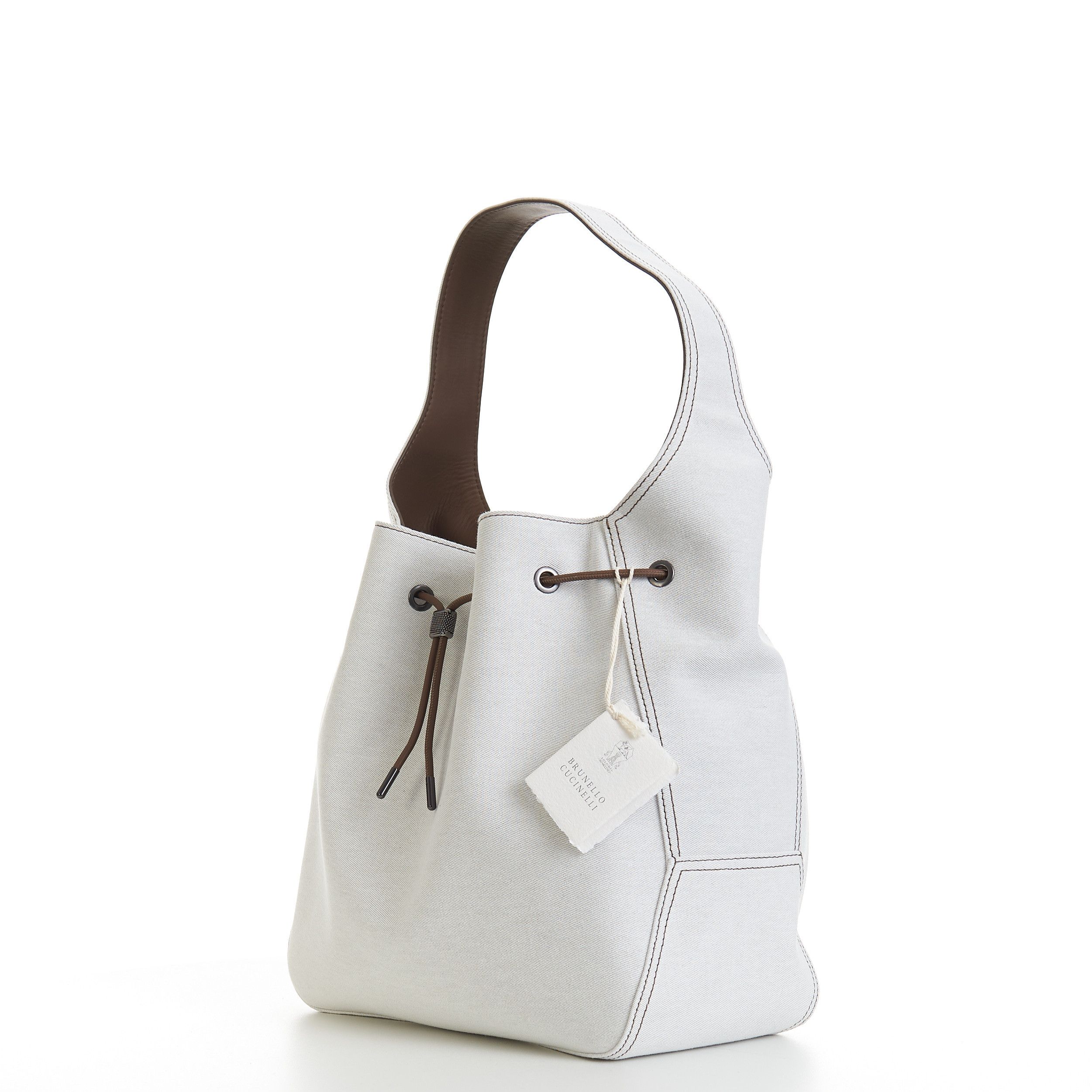Brunello Cucinelli BC Duo Bucket Bag In Cotton & Linen Gabardine Size ONE SIZE - 2 Thumbnail