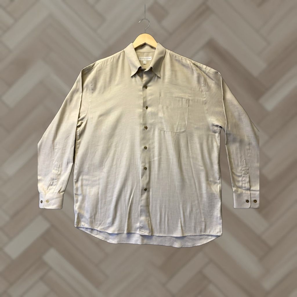 Cutter & Buck Cutter & Buck Men's Tan Long Sleeve Dress Shirt XL - Classic Fit, Button-Down, Wrinkle Resistant Size 46R - 1 Thumbnail