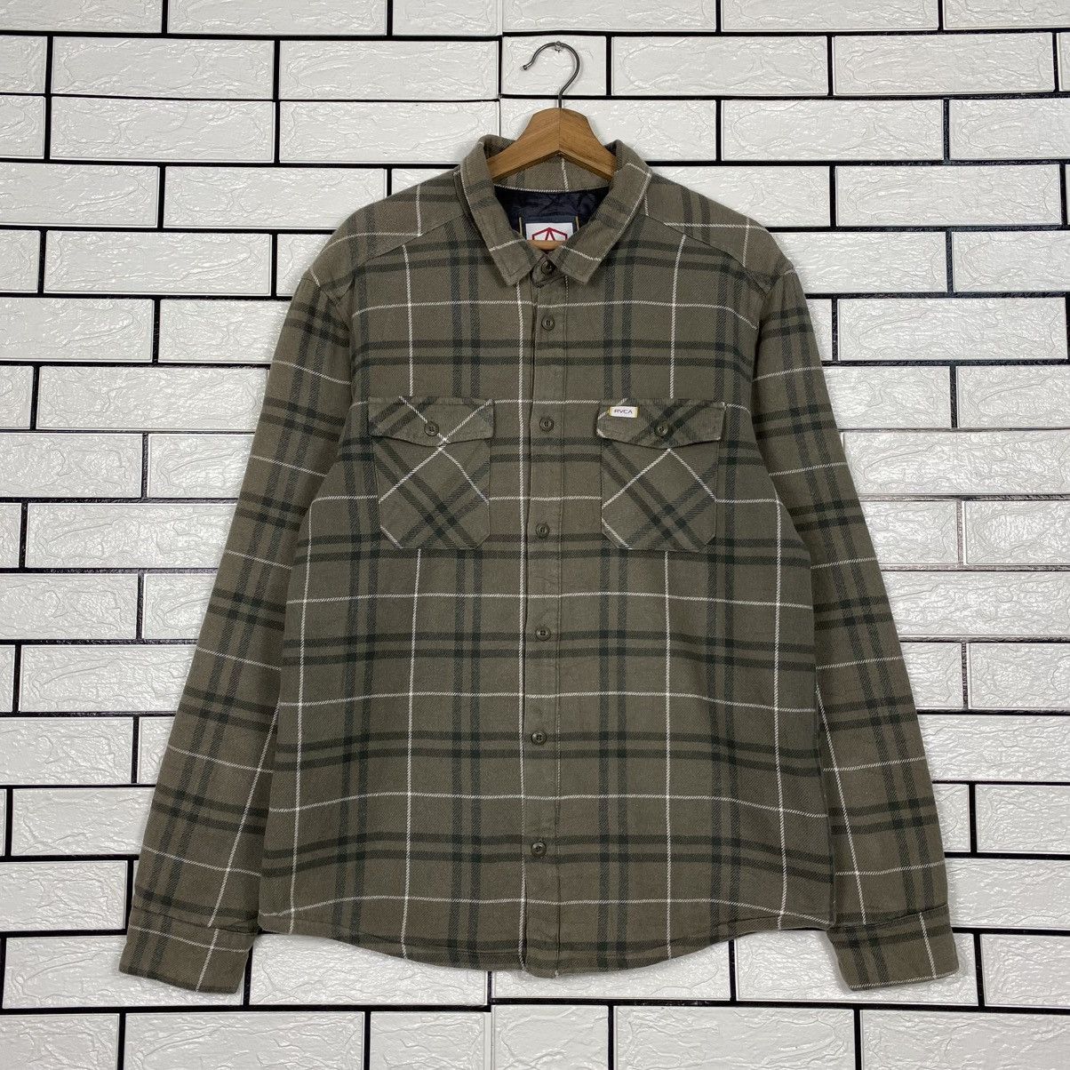 Japanese Brand 📌Vintage Snap Button Jacket RVCA Tartan Design Size US M / EU 48-50 / 2 - 2 Thumbnail