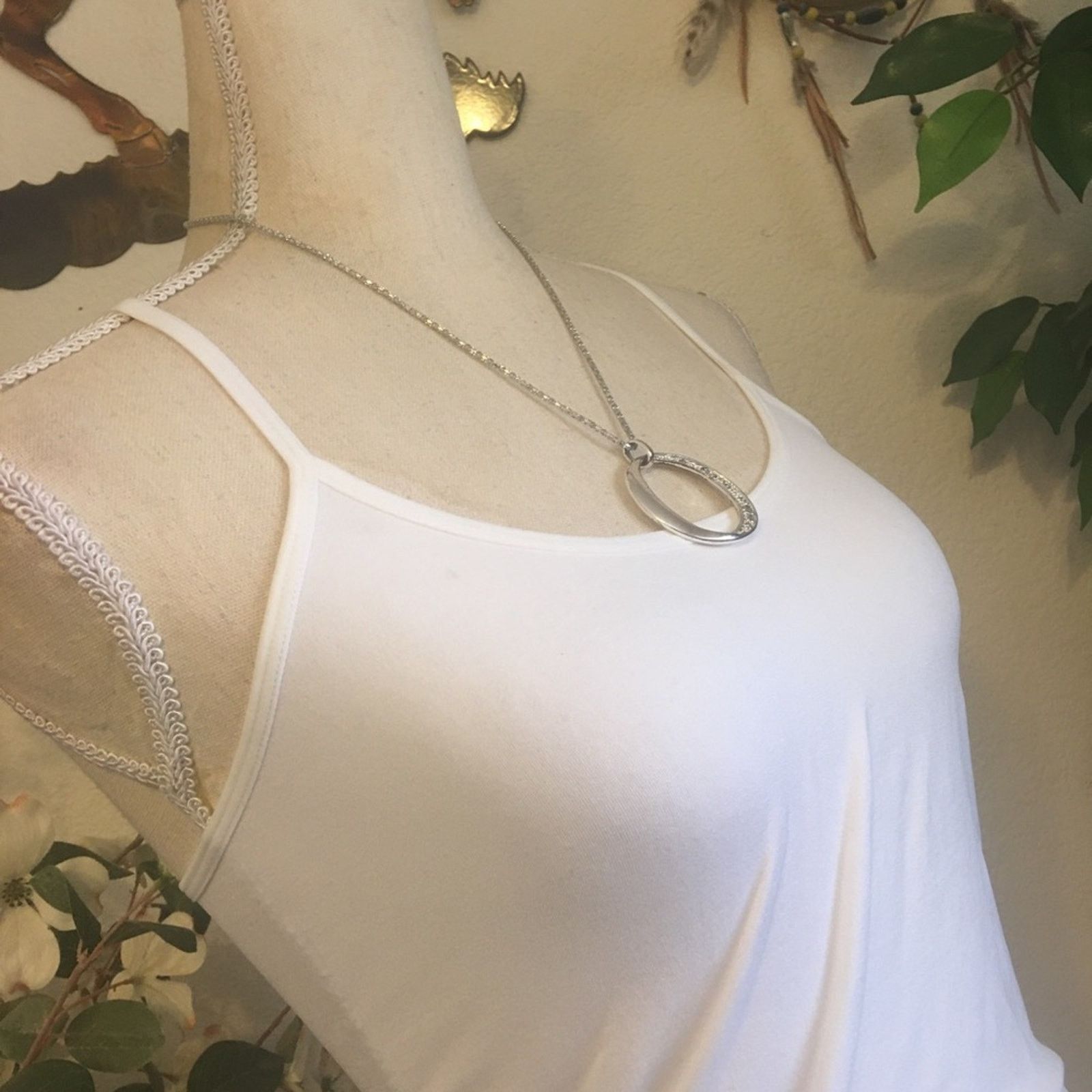 Vintage Vintage smoky stone silver pendant on chain Size ONE SIZE - 2 Thumbnail