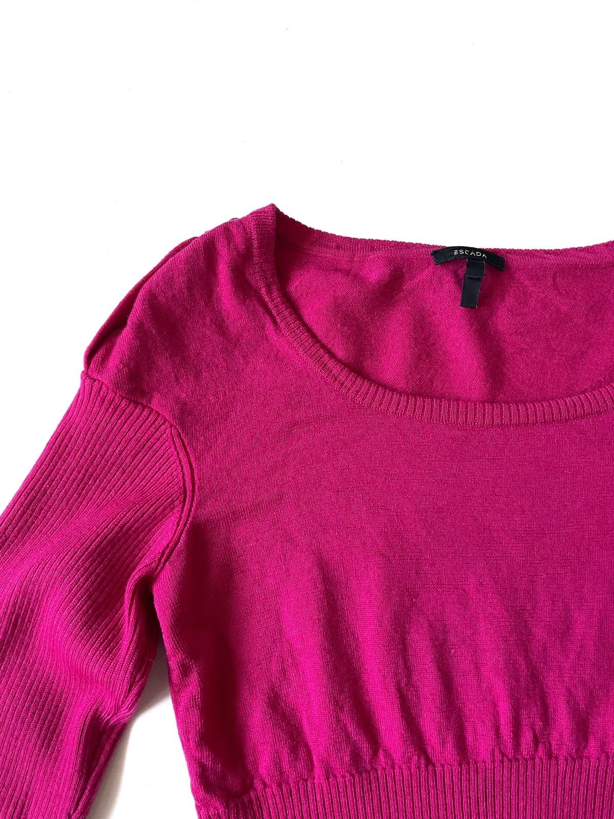 Escada Escada Women Ribbed Pink Sweater Size 40/M Luxury Style Size M / US 6-8 / IT 42-44 - 4 Thumbnail