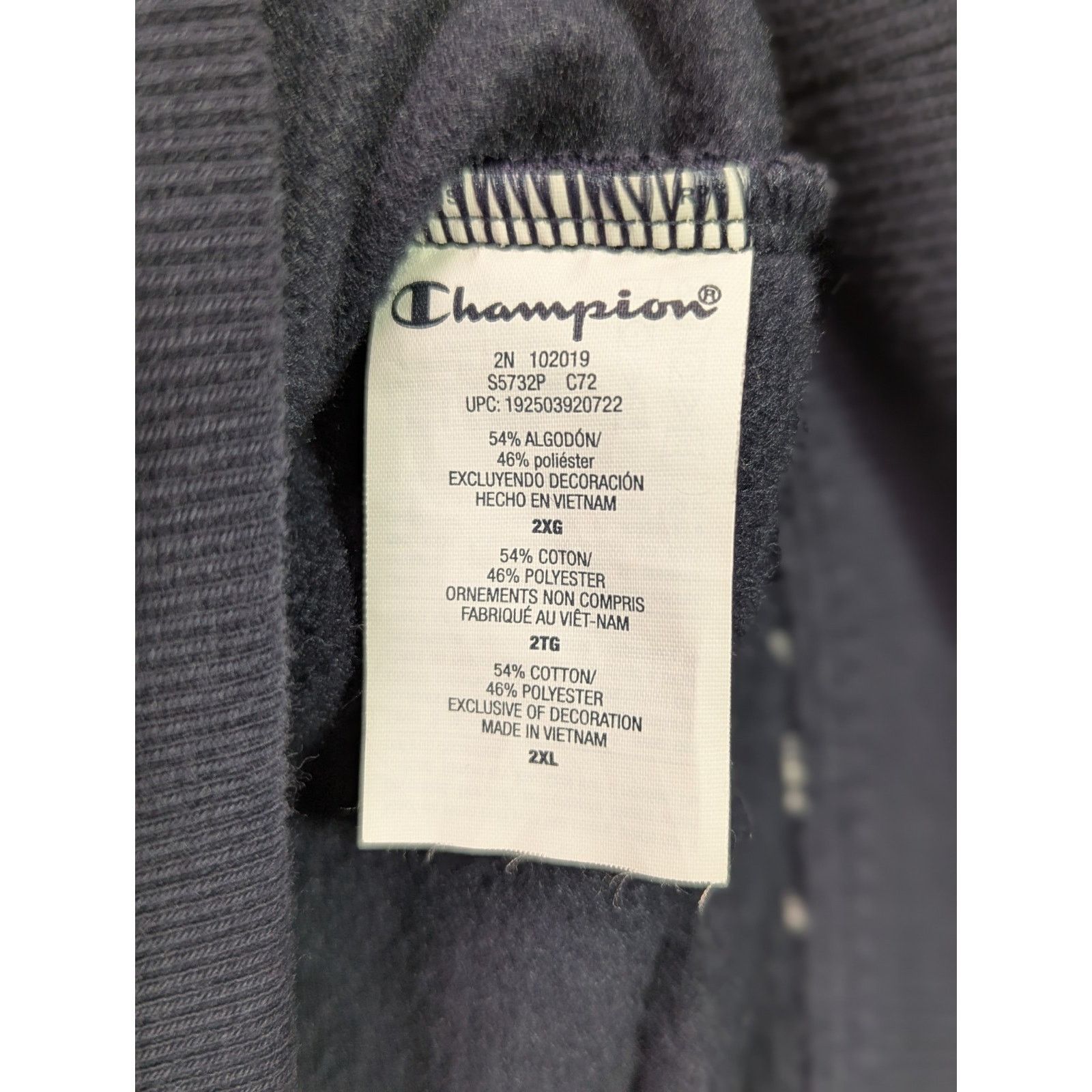 Champion Champion Script All-Over Print Navy Crewneck Sweatshirt 2XL Size US XXL / EU 58 / 5 - 11 Thumbnail
