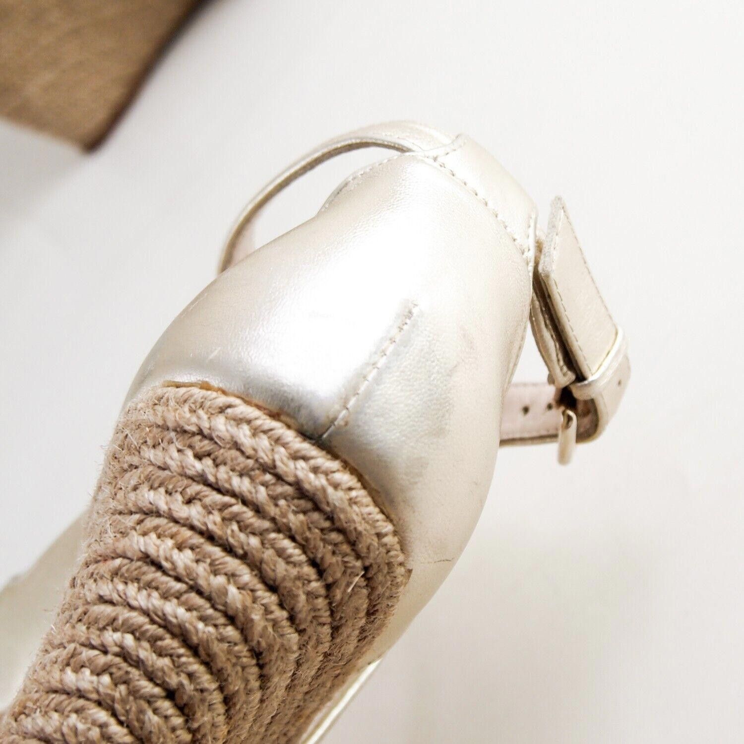 Designer L K Bennett Strappy Wedge Sandals Gold Womens US 8 EU 38 Size US 8 / IT 38 - 6 Thumbnail