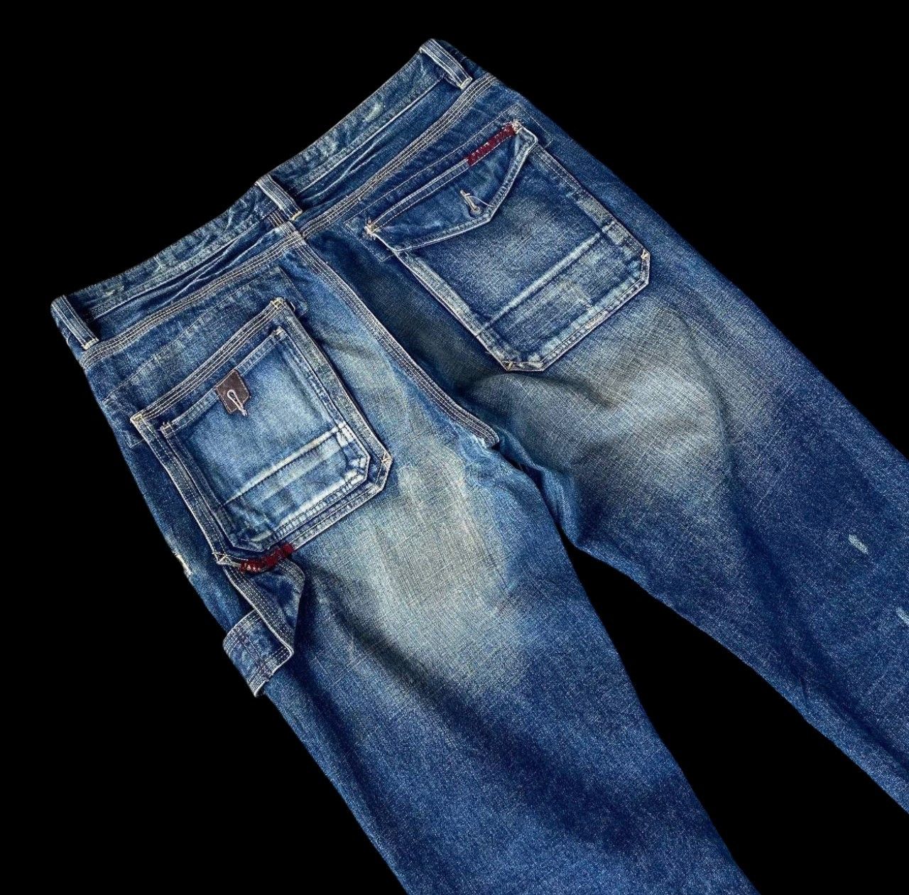 Japanese Brand W36X33 VTG BACK NUMBER DISTRESSED DENIM MUDWASH RUSTY DIRTY Size US 36 / EU 52 - 6 Thumbnail