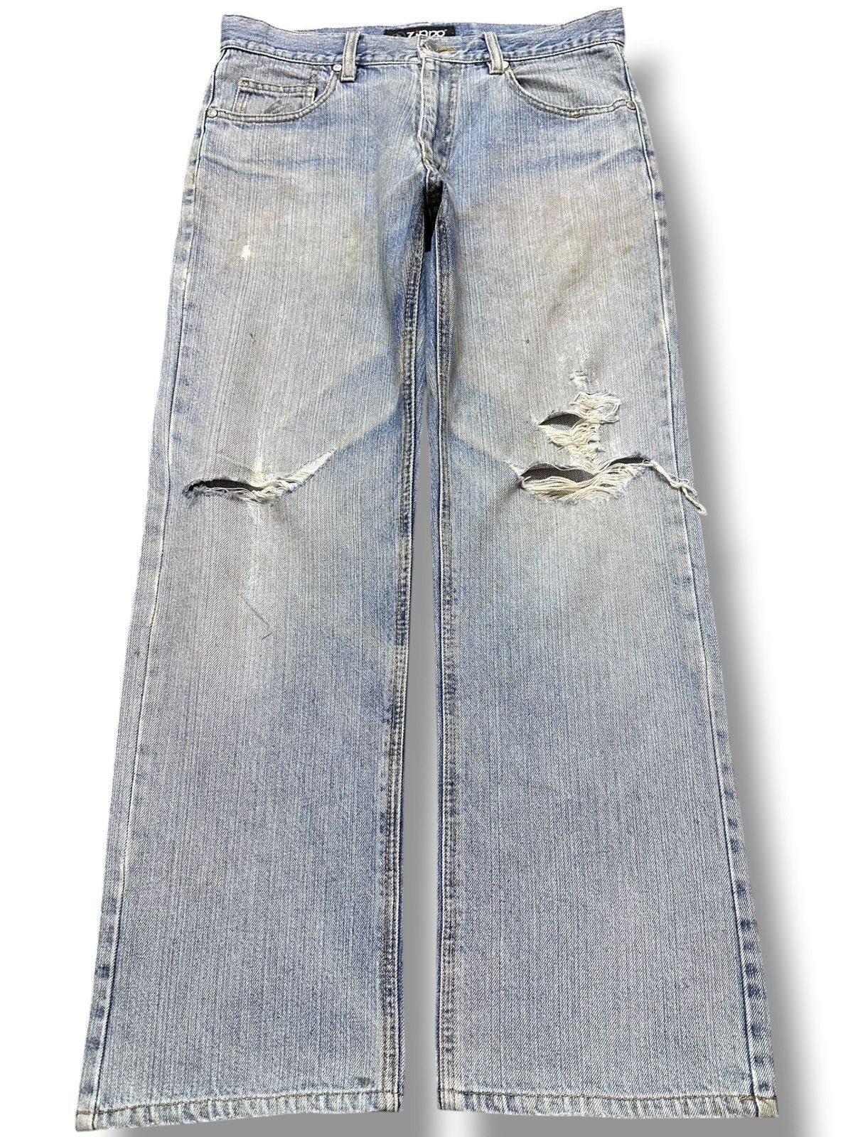 Zippo Vintage Zippo Faded Ripped Distressed Denim Size US 30 / EU 46 - 1 Thumbnail