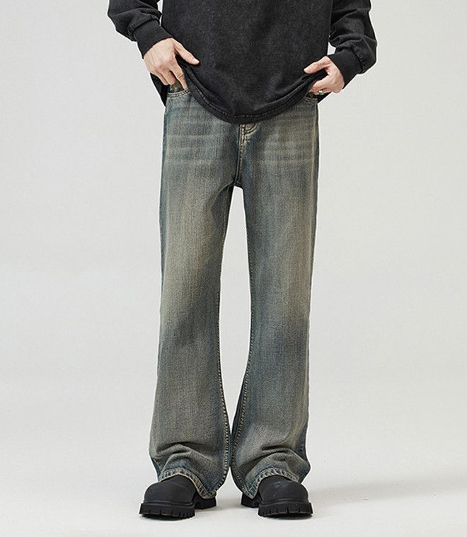 Jean American men's retro washed scimitar flared jeans Size US 32 / EU 48 - 1 Thumbnail