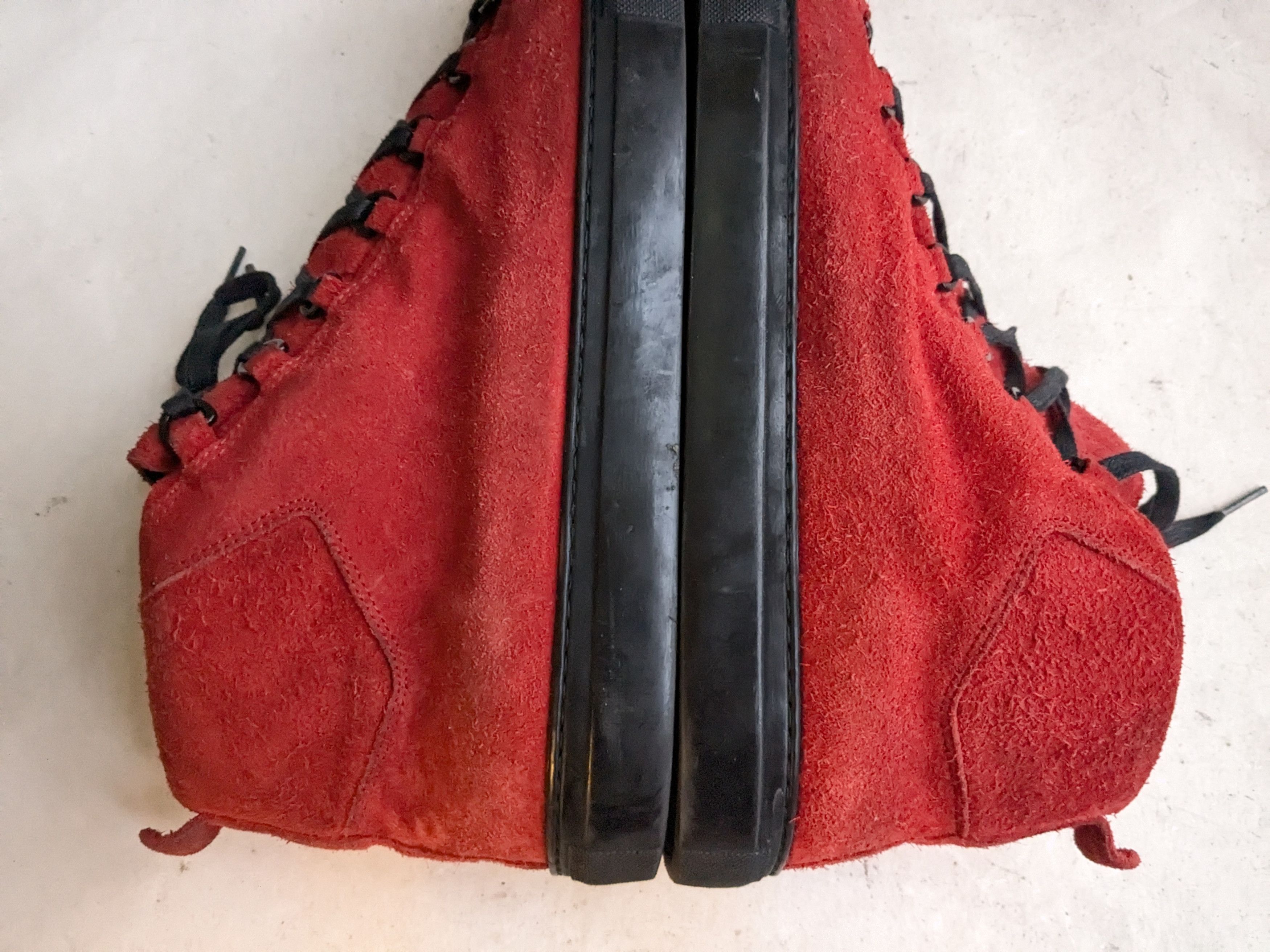 Balenciaga Balenciaga Arena Red Black High Tops 14 Suede Leather Size US 14 / EU 47 - 9 Thumbnail