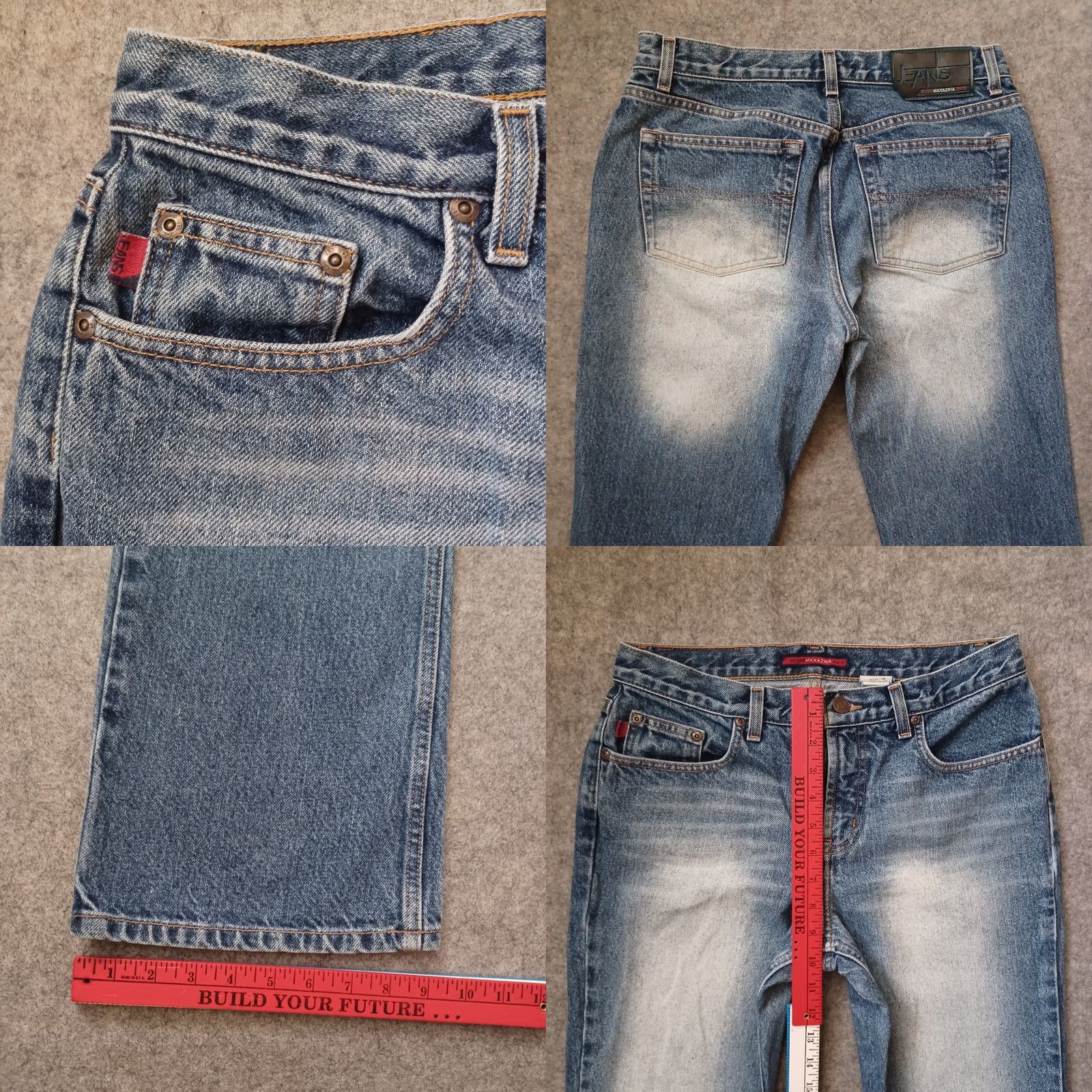 Bcbgmaxazria VINTAGE BCBGMAXAZRIA Jeans Womens 7/8R Denim Distressed Dark Wash Y2K Blue Jeans Women 30 Inseam 7/8R Bootcut Size 28" / US 6 / IT 42 - 8 Thumbnail