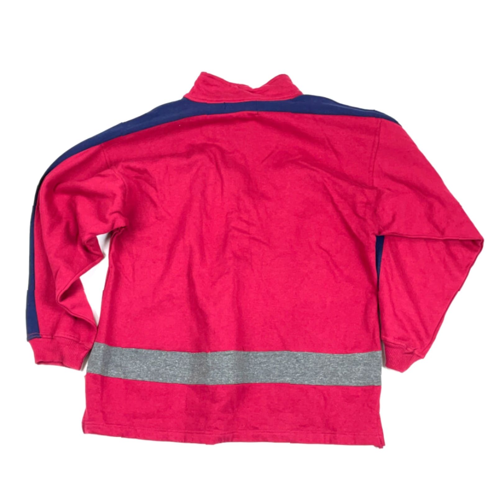 Vintage VINTAGE Benchline 1/4 Zip Sweatshirt Mens XL Red Striped 90s Dad Retro Mock Neck Zipper Chest Pocket Cotton Blend Pullover Sweatshirt Size US XL / EU 56 / 4 - 2 Thumbnail