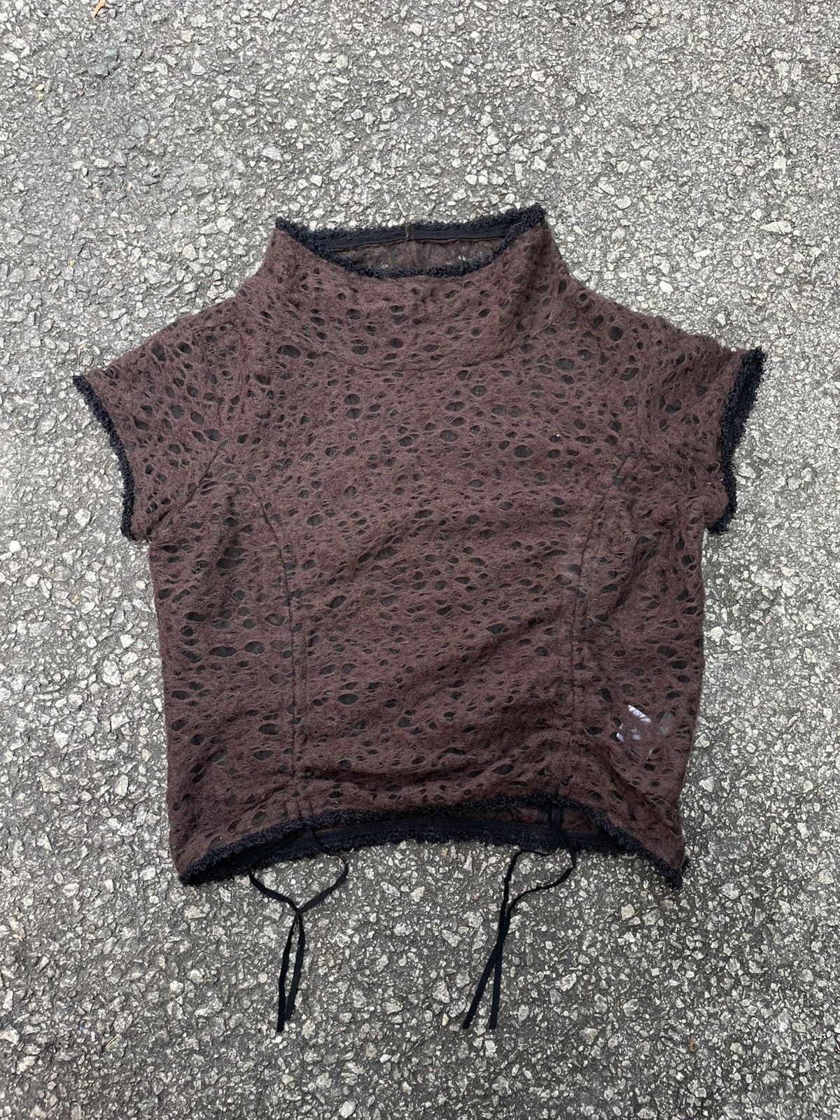 If Six Was Nine Japanese Brand | Distressed Crop Top Size XS / US 0-2 / IT 36-38 - 1 Thumbnail