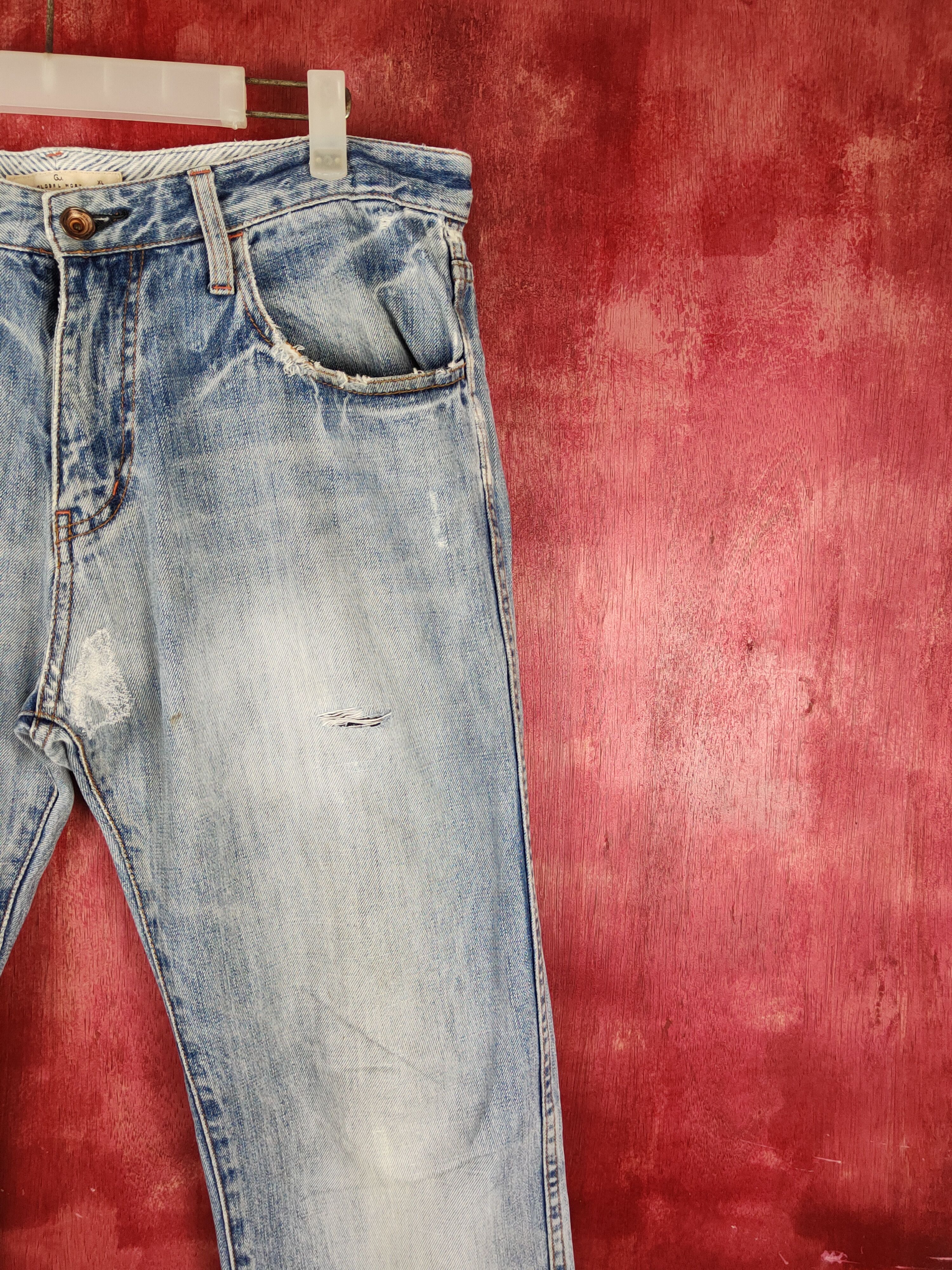 Global Work Global Work Blue Distressed Multipocket Denim #S1611 Size US 34 / EU 50 - 6 Thumbnail