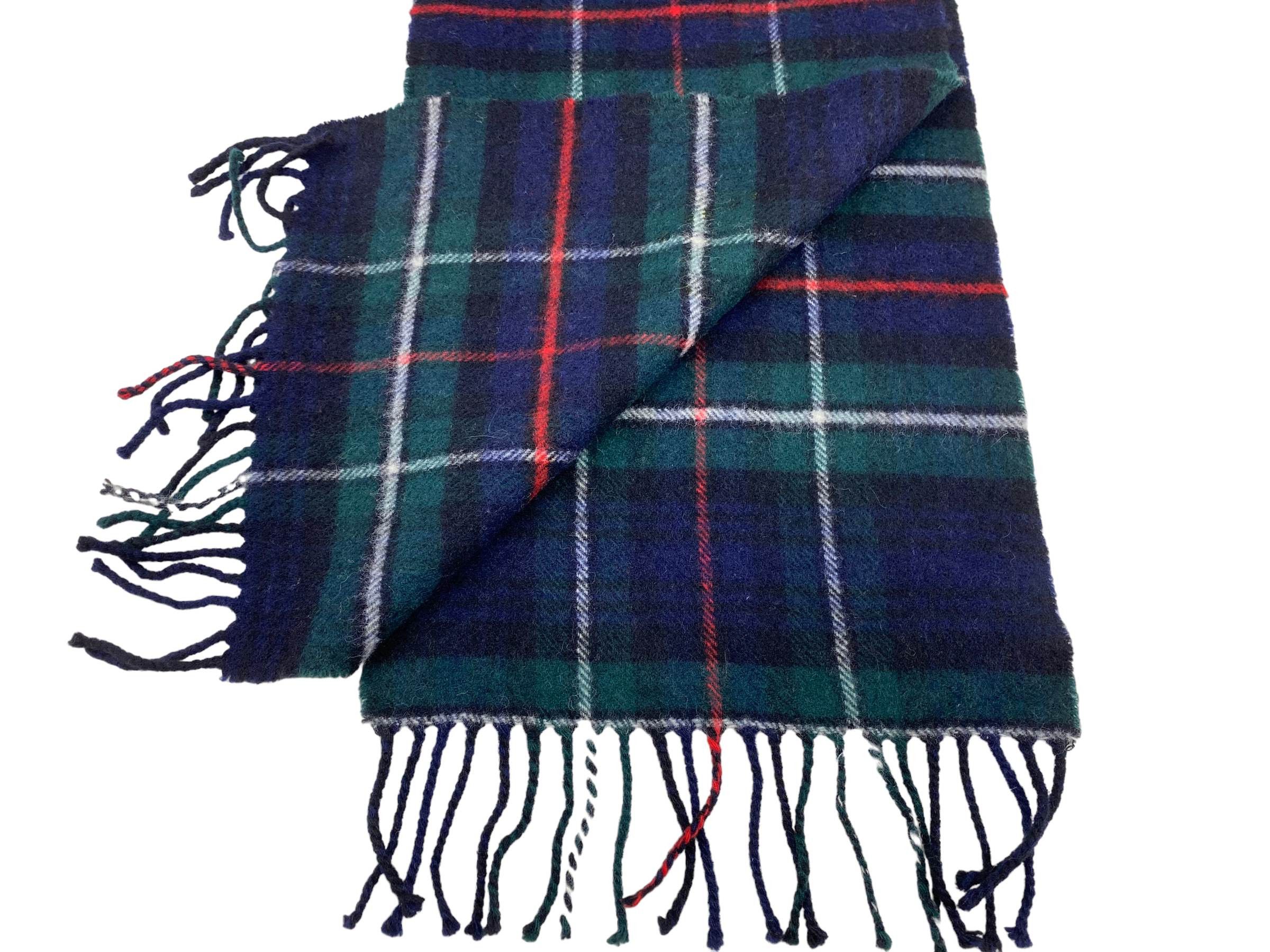 Vintage Glen Prince Vintage Lambswool Checkered Scarf – Navy Size ONE SIZE - 5 Thumbnail