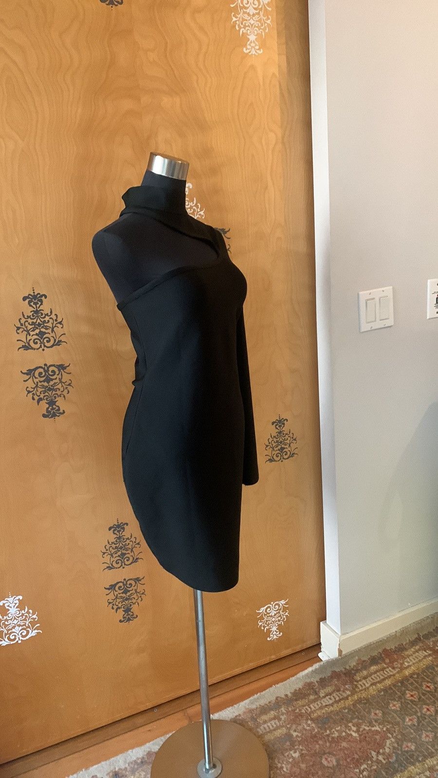 Designer NEW One Shoulder Midi Asymmetrical Dress in Black Size M / US 6-8 / IT 42-44 - 19 Thumbnail