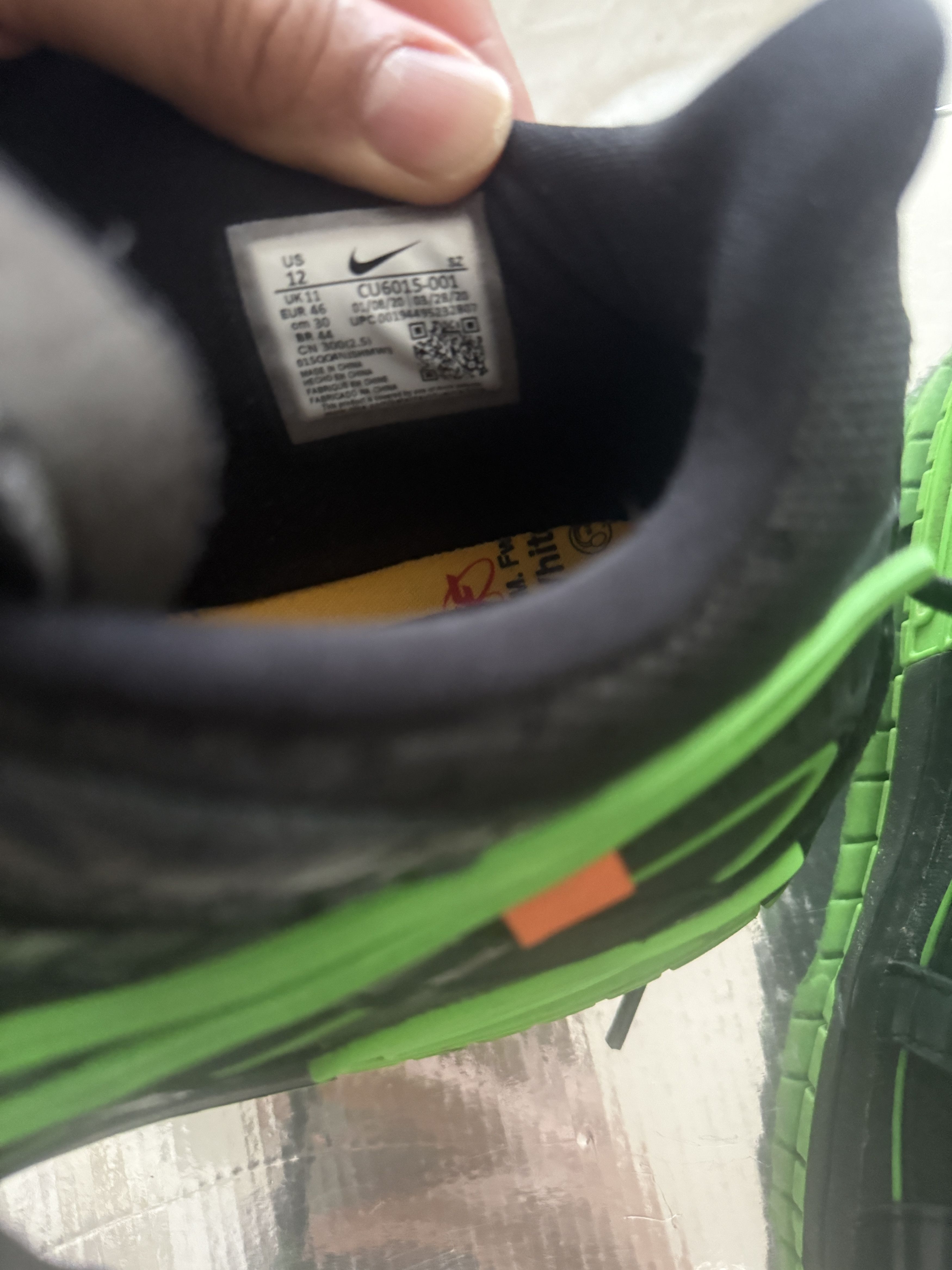 Nike × Off-White Nike Air Rubber dunk "Green Strike" Size US 12 / EU 45 - 5 Thumbnail