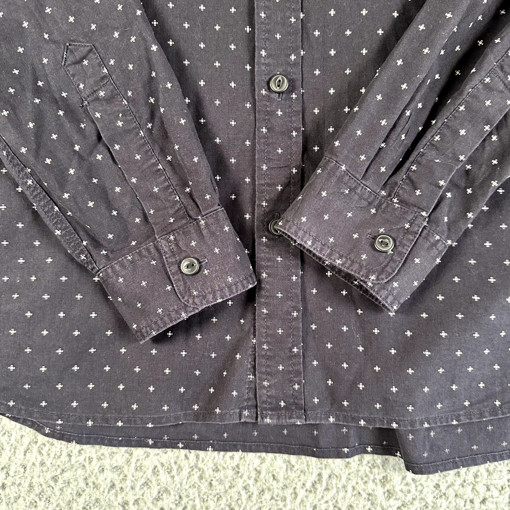 Vintage Denim & Supply Shirt Men's M Blue Geometric Knit Regular Button-Up Size US M / EU 48-50 / 2 - 3 Thumbnail