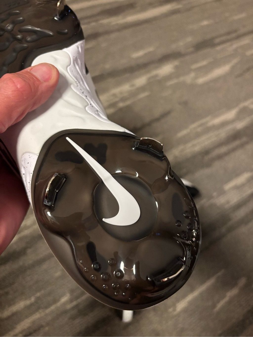 Nike Nike White and Black Baseball Spikes Size US 13 / EU 46 - 3 Thumbnail