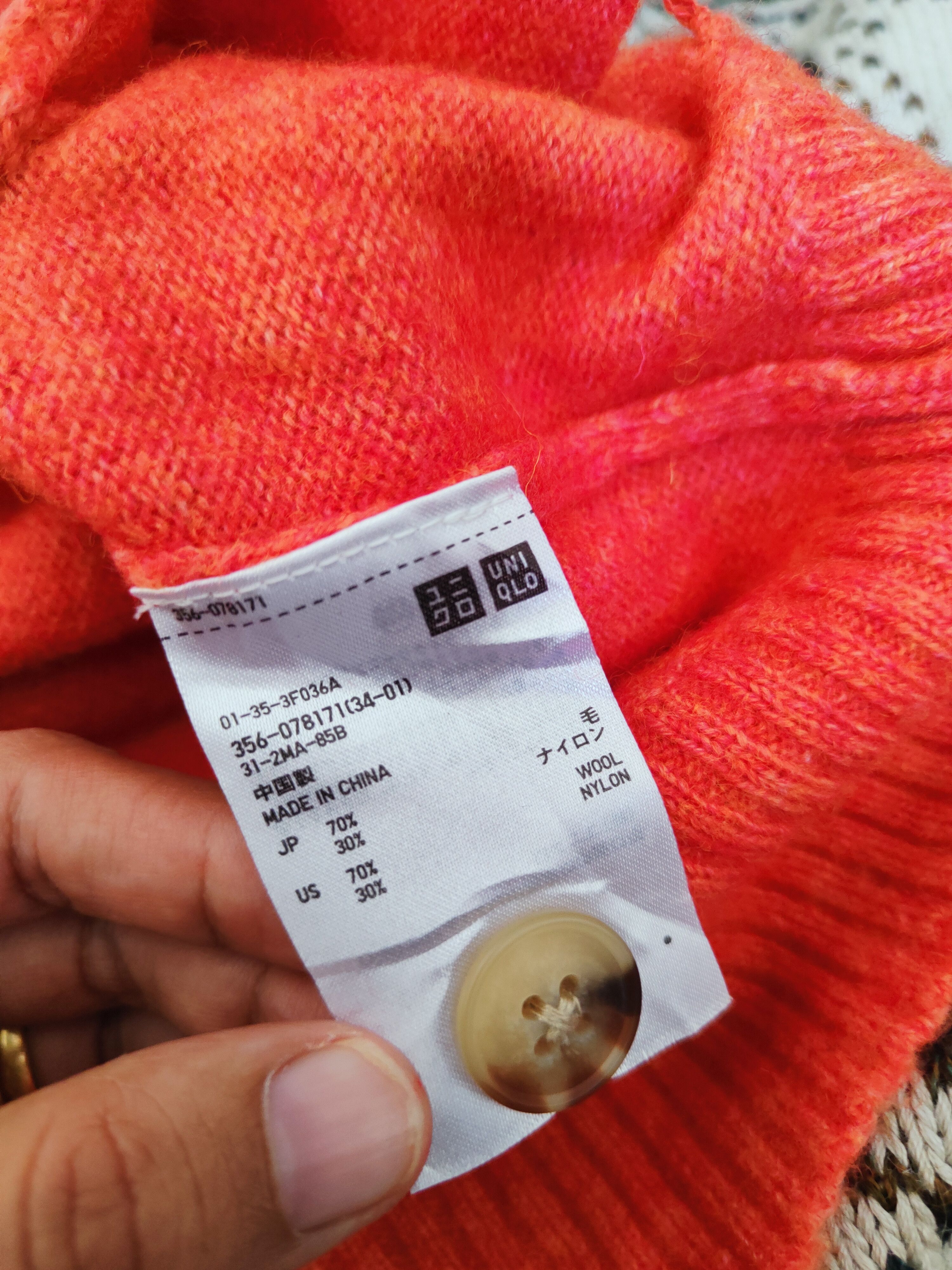 Homespun Knitwear × Japanese Brand Uniqlo Orange Knitwear Cardigan #W430 Size L / US 10 / IT 46 - 11 Thumbnail