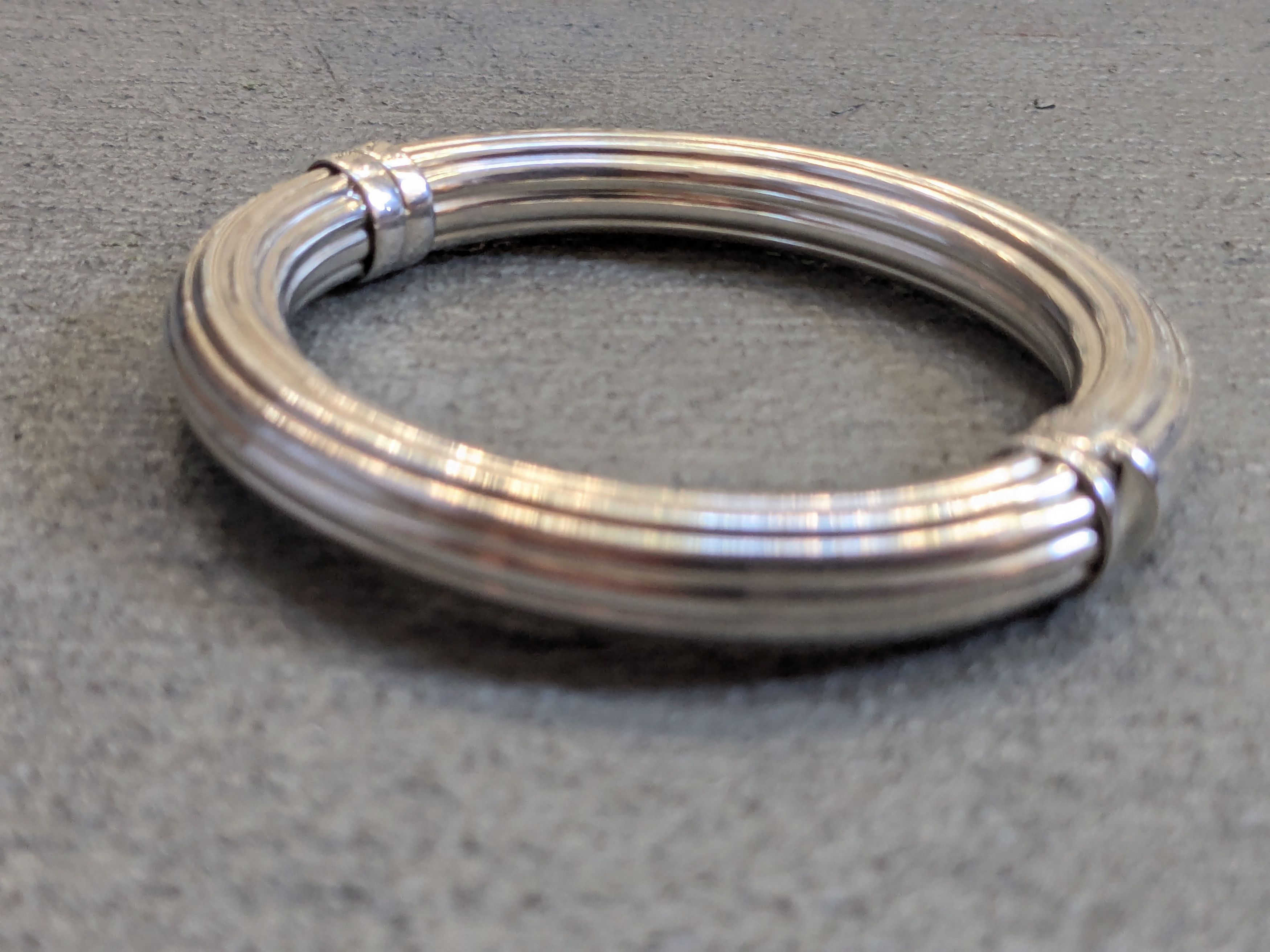 Jewelry Vintage Sterling Silver Bracelet Milor 7" Hinge Bangle Italy Size ONE SIZE - 9 Thumbnail