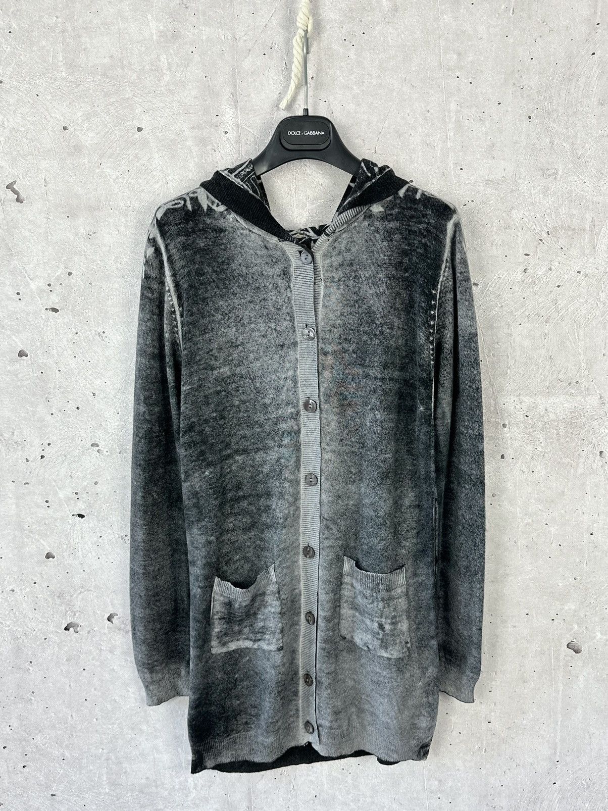 Cop Copine × Vintage Cop Copine Aztec Tattoo Print Washed Grey Long Cardigan Size S / US 4 / IT 40 - 2 Thumbnail