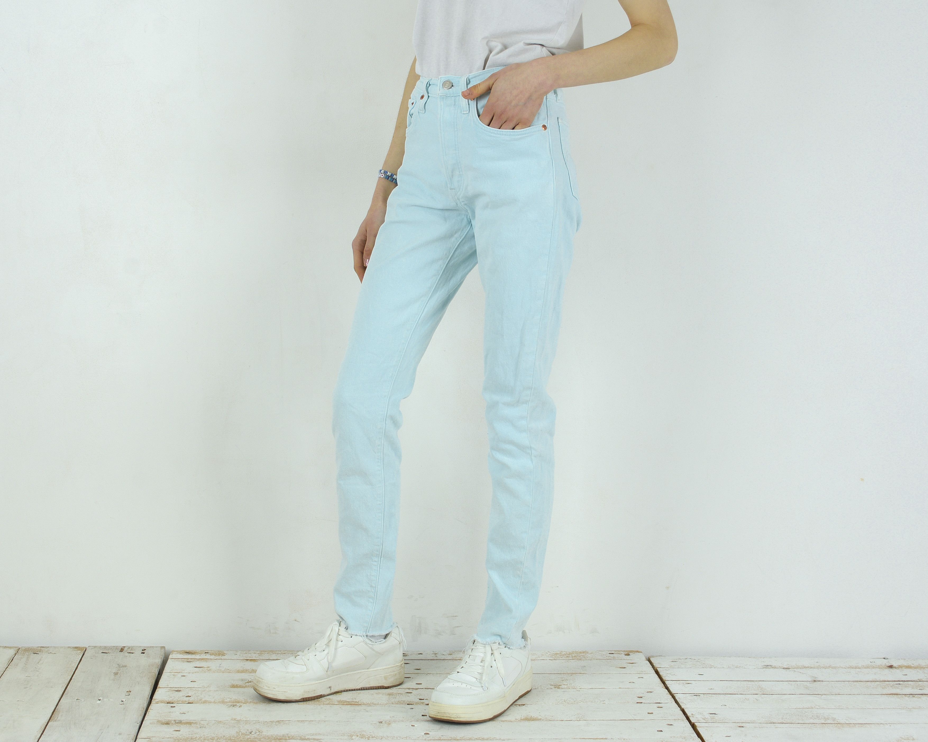 Levi's 501S W26 L32 Skinny Jeans Denim Trousers Pants Button Fly Size 26" / US 2 / IT 38 - 2 Thumbnail