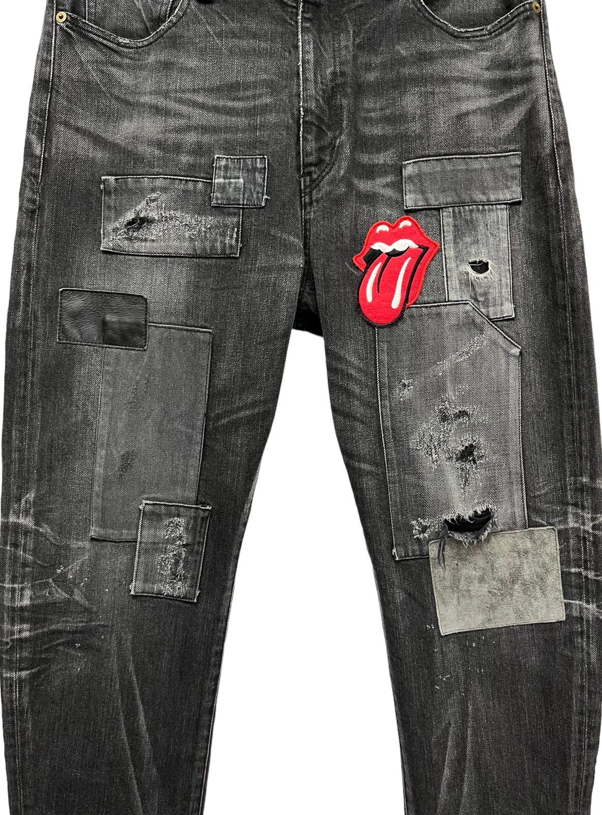 Japanese Brand VTG GLAMB x ROLLING STONES Skull Boro Patcwork Distressed Size US 32 / EU 48 - 6 Thumbnail