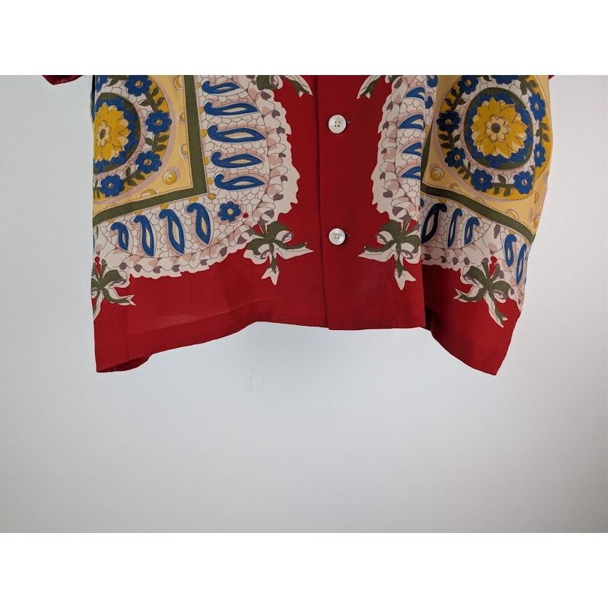 Bode o1rshd1 Bricolage Short Sleeve Shirt in Red Size US XXL / EU 58 / 5 - 4 Thumbnail