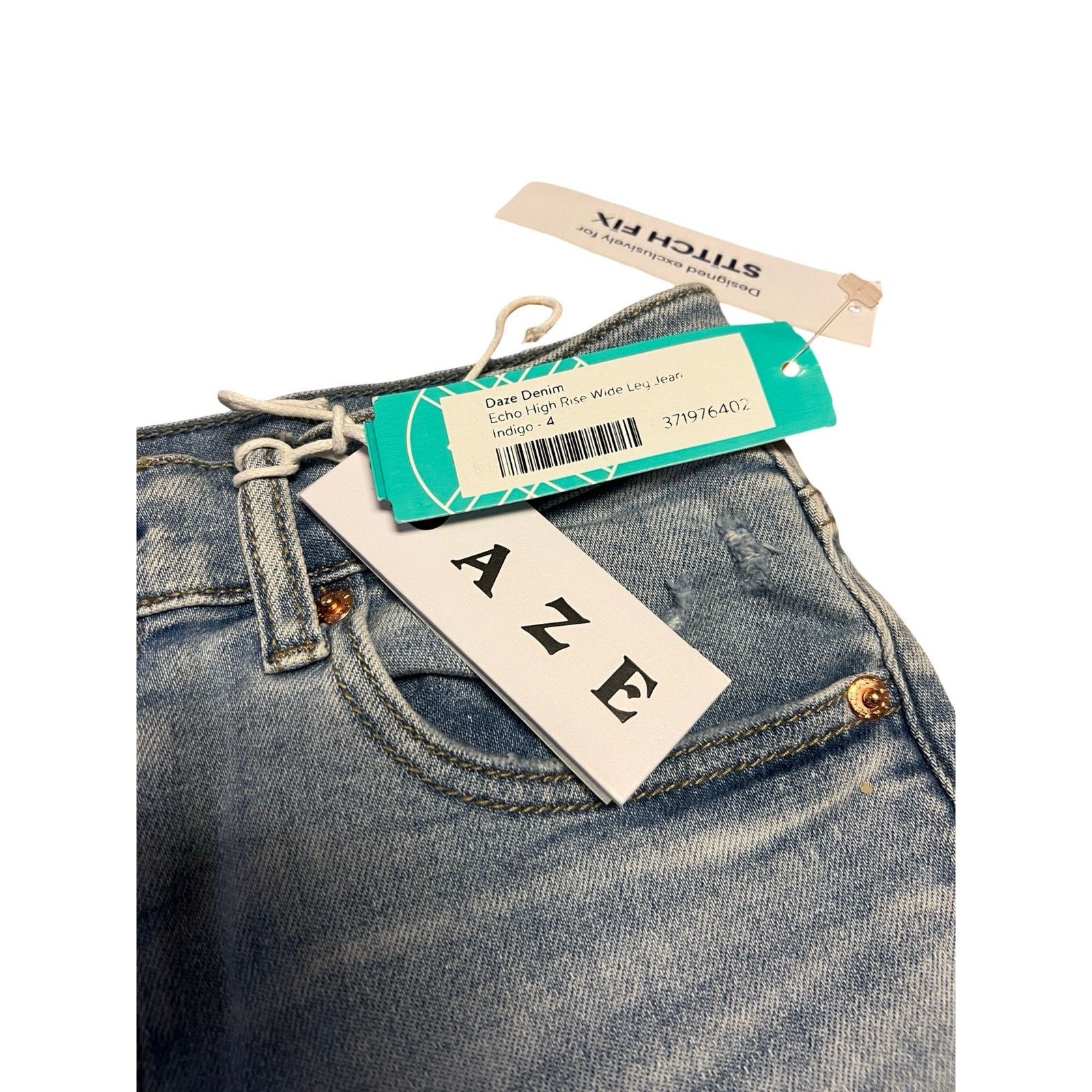 Vintage Daze Denim Womens High Rise Wide Leg Jeans Size 4 Light Wash Size 27" / US 4 / IT 40 - 3 Thumbnail