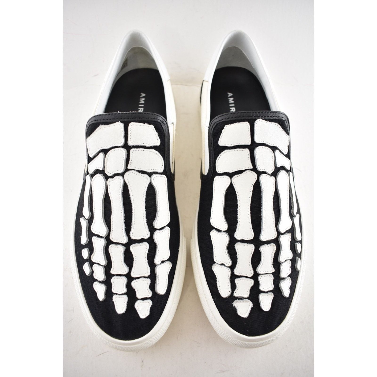 Amiri Amiri Mens Black White Skeleton Slip On Bones Sneakers 44 11 Size US 11 / EU 44 - 7 Thumbnail