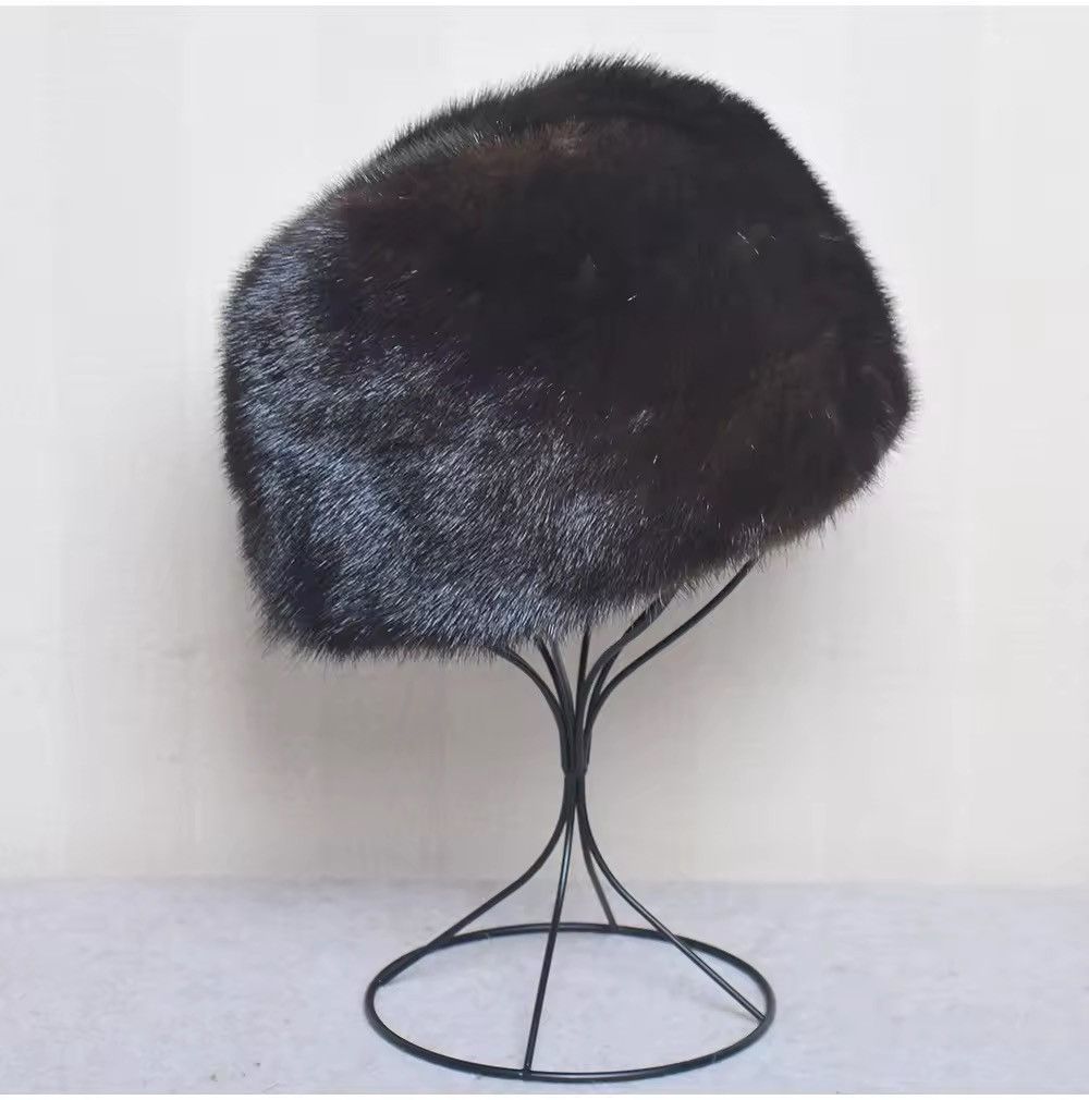 Vintage Real Mink Fur Winter Genuine Bomber Hat Beanie Unisex Size ONE SIZE - 1 Thumbnail