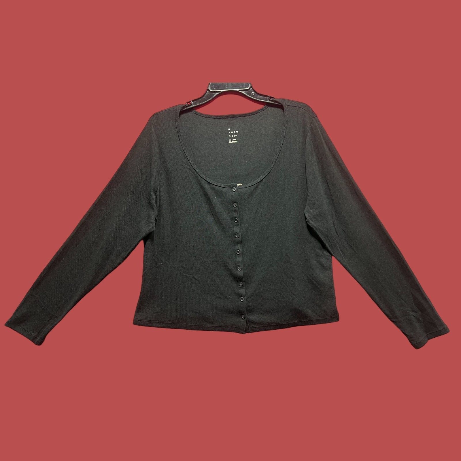 Other A New Day - Women's Botton Front Cardigan Sweater - Black - Size XXL / US 16-18 / IT 52-54 - 1 Thumbnail