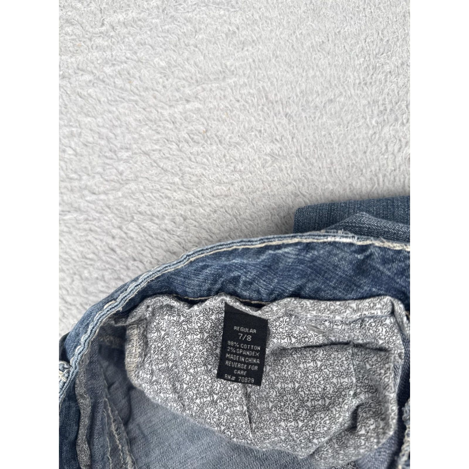 Denime Premiere Denim Jeans Womens 7/8 Bootcut Distressed Pockets Embroidered Back Flap Pocket 5-Pocket Denim Size 28" / US 6 / IT 42 - 7 Thumbnail