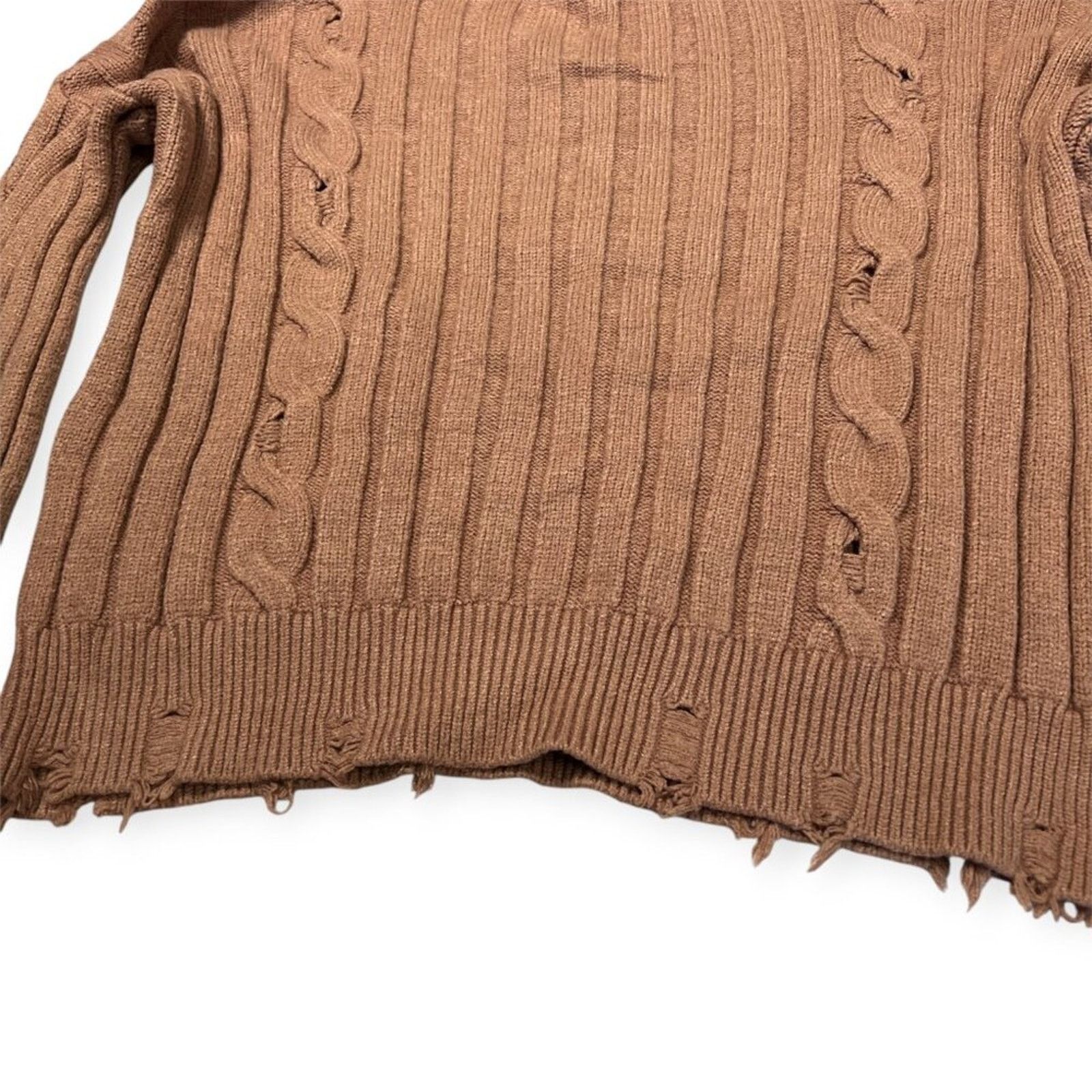 Pinko Pinko Dai Dai Distressed Ribbed Knit Sweater Brown Size S Size S / US 4 / IT 40 - 12 Thumbnail