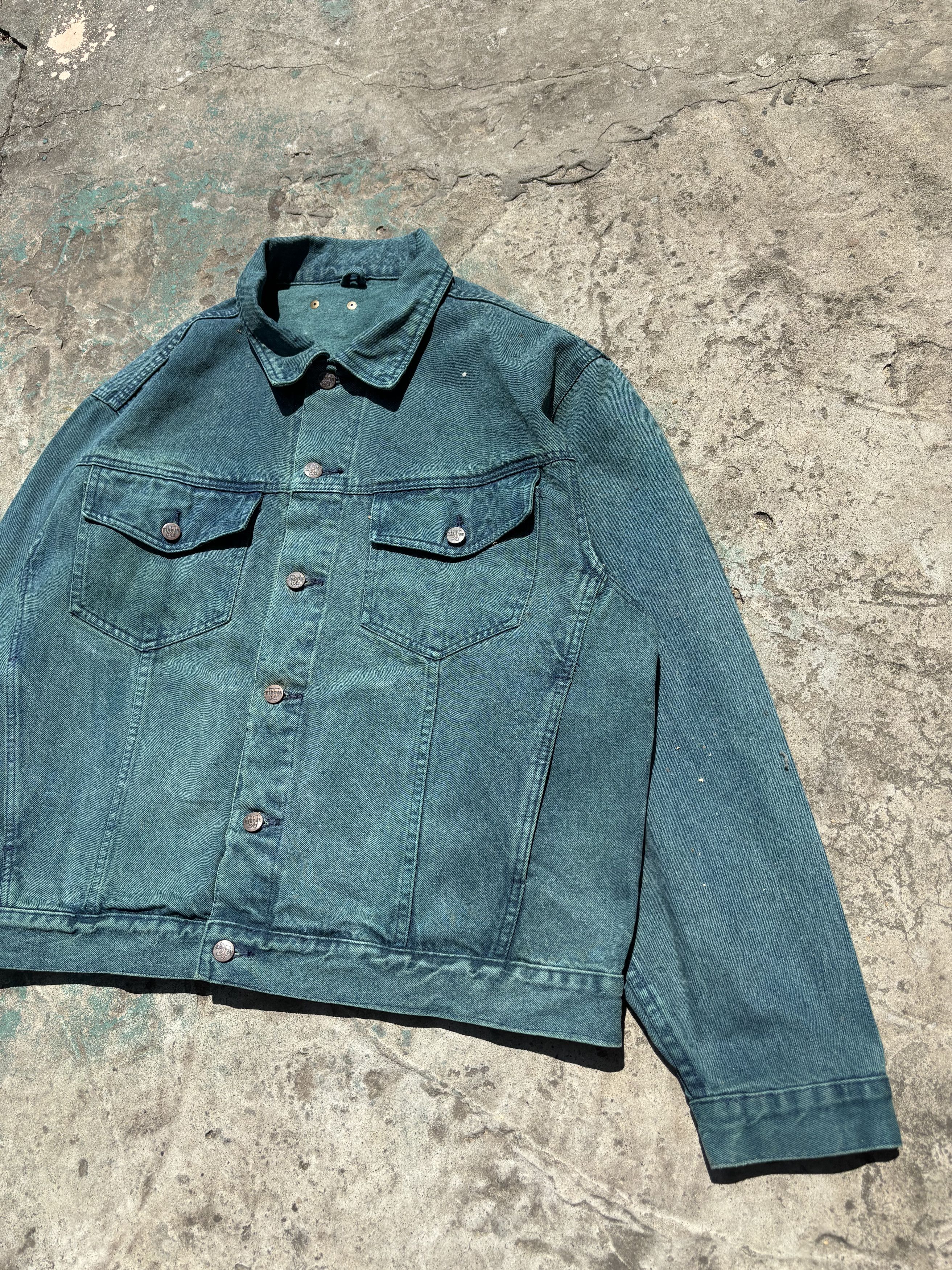 Edwin × Japanese Brand Vintage Rare Edwin Green Denim Jacket Size US XL / EU 56 / 4 - 7 Thumbnail