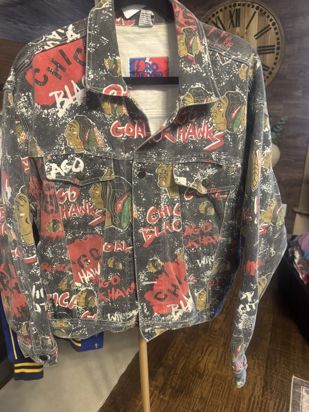Other Vintage 1990’s Chicago Blackhawks AOP denim jacket Size US L / EU 52-54 / 3 - 1 Thumbnail