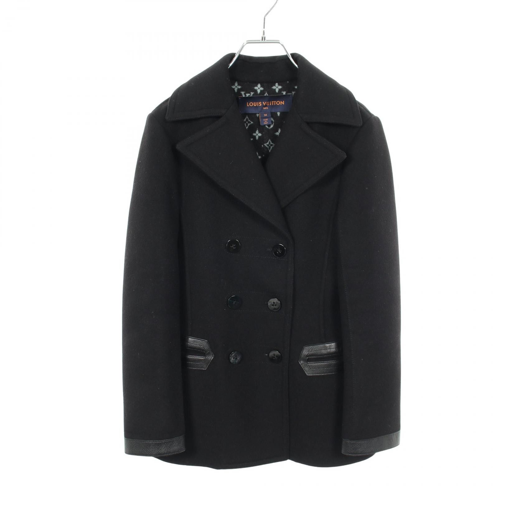 Louis Vuitton Louis Vuitton Louis Vuitton Monogram Wool Coat Textile Outerwear RW181WQWEFECO06 DUTY FREE for USA Size ONE SIZE - 1 Thumbnail
