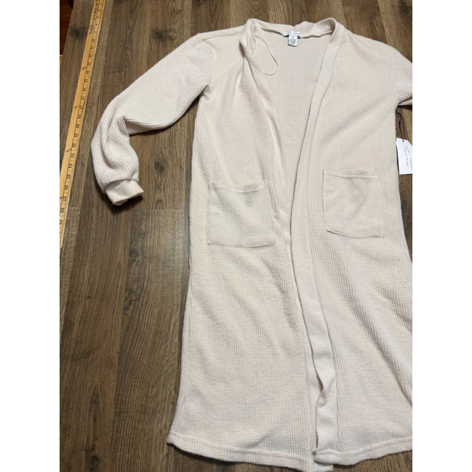 Vintage Better Together Sweater Cardigan Women's XS Open Long Sleeve NWT Ivory Cream Size XS / US 0-2 / IT 36-38 - 3 Thumbnail