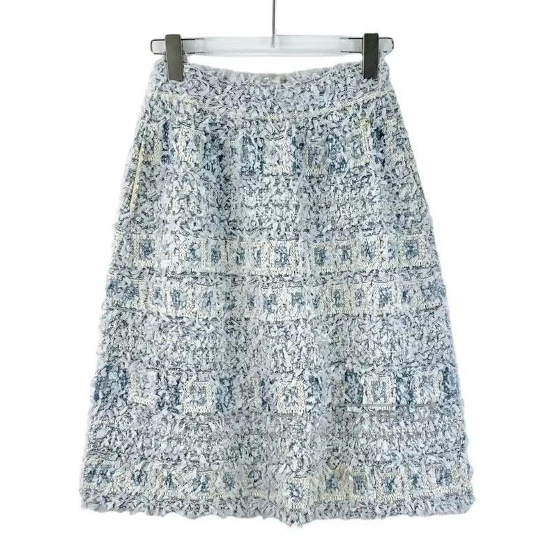 Chanel Chanel Light Blue Wool Blend Skirt . Size 23" - 1 Thumbnail