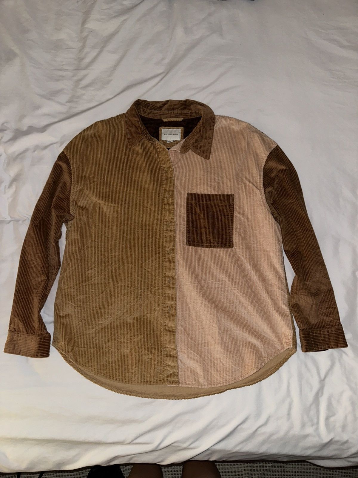 American Eagle Outfitters Two-tone Corduroy Button Up Size S / US 4 / IT 40 - 1 Thumbnail