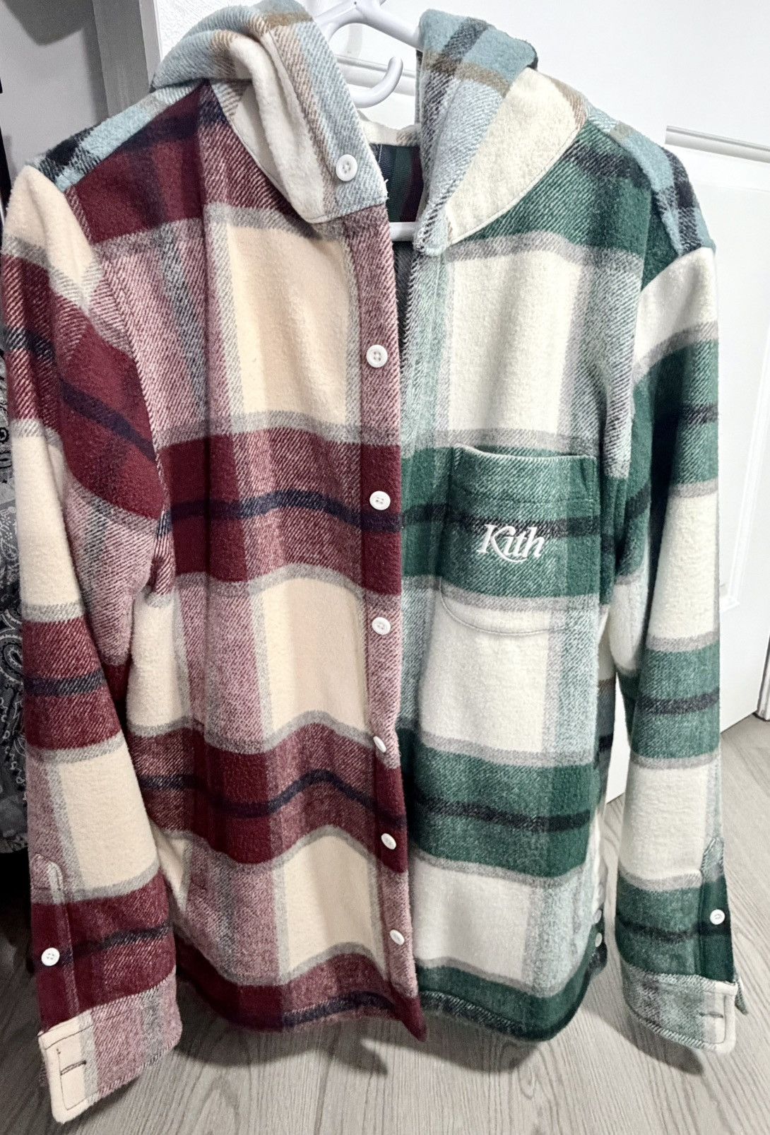 Kith Kith Combo Plaid Flannel Hooded Shirt Size US S / EU 44-46 / 1 - 1 Thumbnail