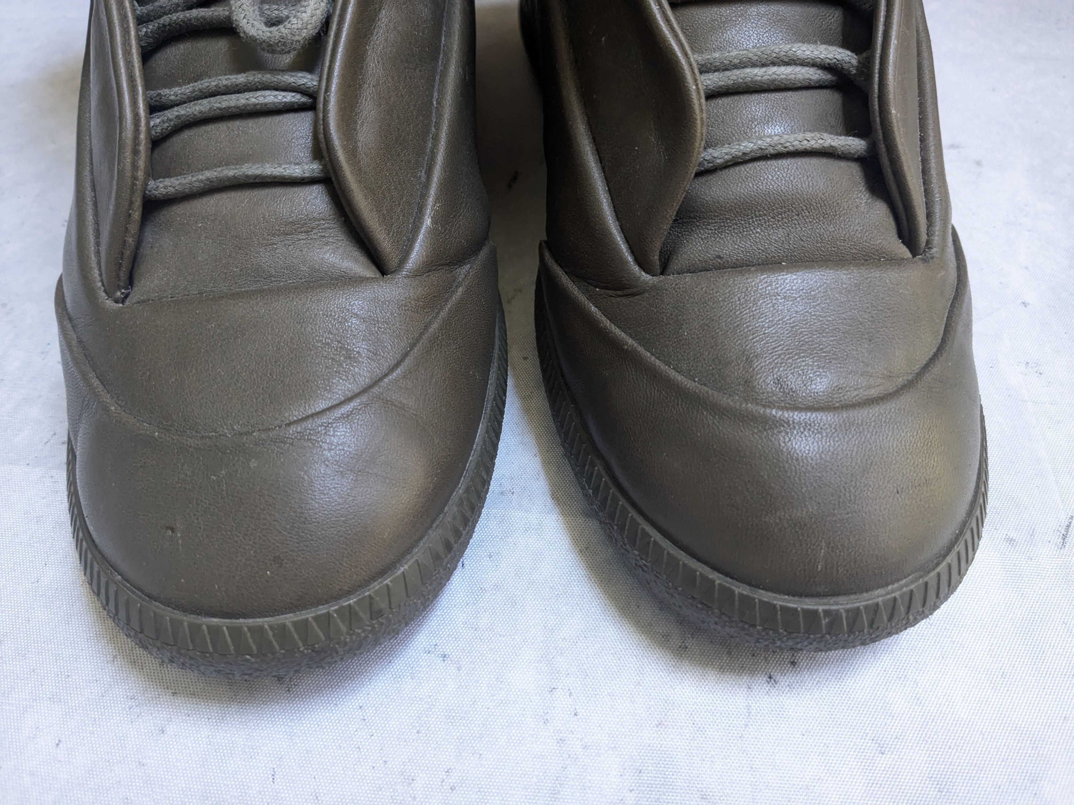 Maison Margiela Maison Margiela Future Olive Green 10 43 Leather High Tops Size US 10 / EU 43 - 4 Thumbnail