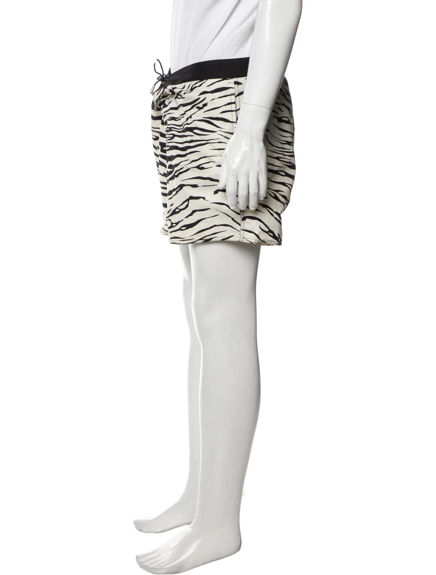 Saint Laurent Paris o1s1wg110824 Zebra Print Swim Shorts in Black/White Size US 34 / EU 50 - 2 Thumbnail
