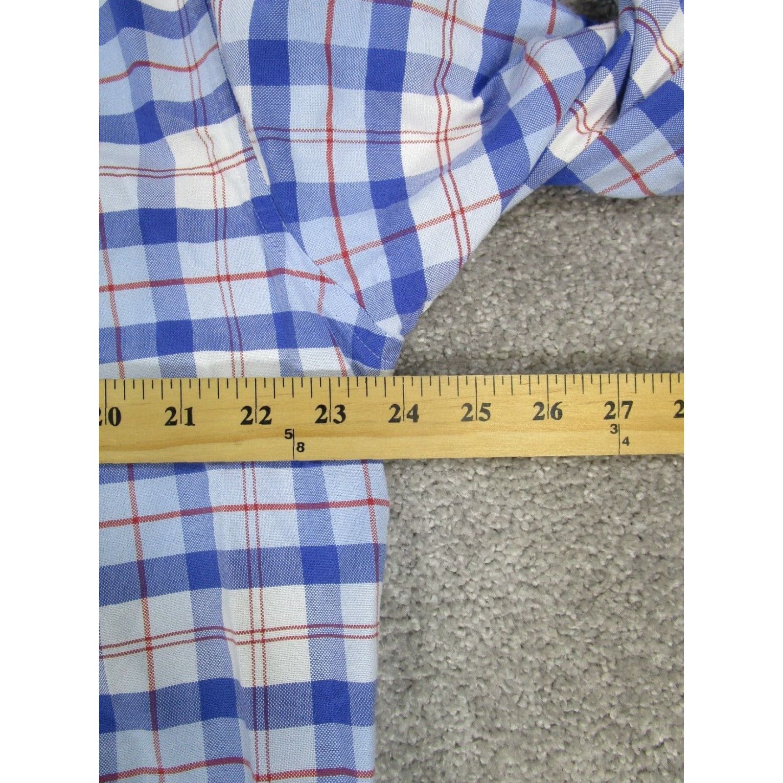 Brooks Brothers VINTAGE Brooks Brothers Polo Shirt Mens Large Blue Plaid Supima Cotton Long Sleeve Golf Rugby Size US L / EU 52-54 / 3 - 6 Thumbnail