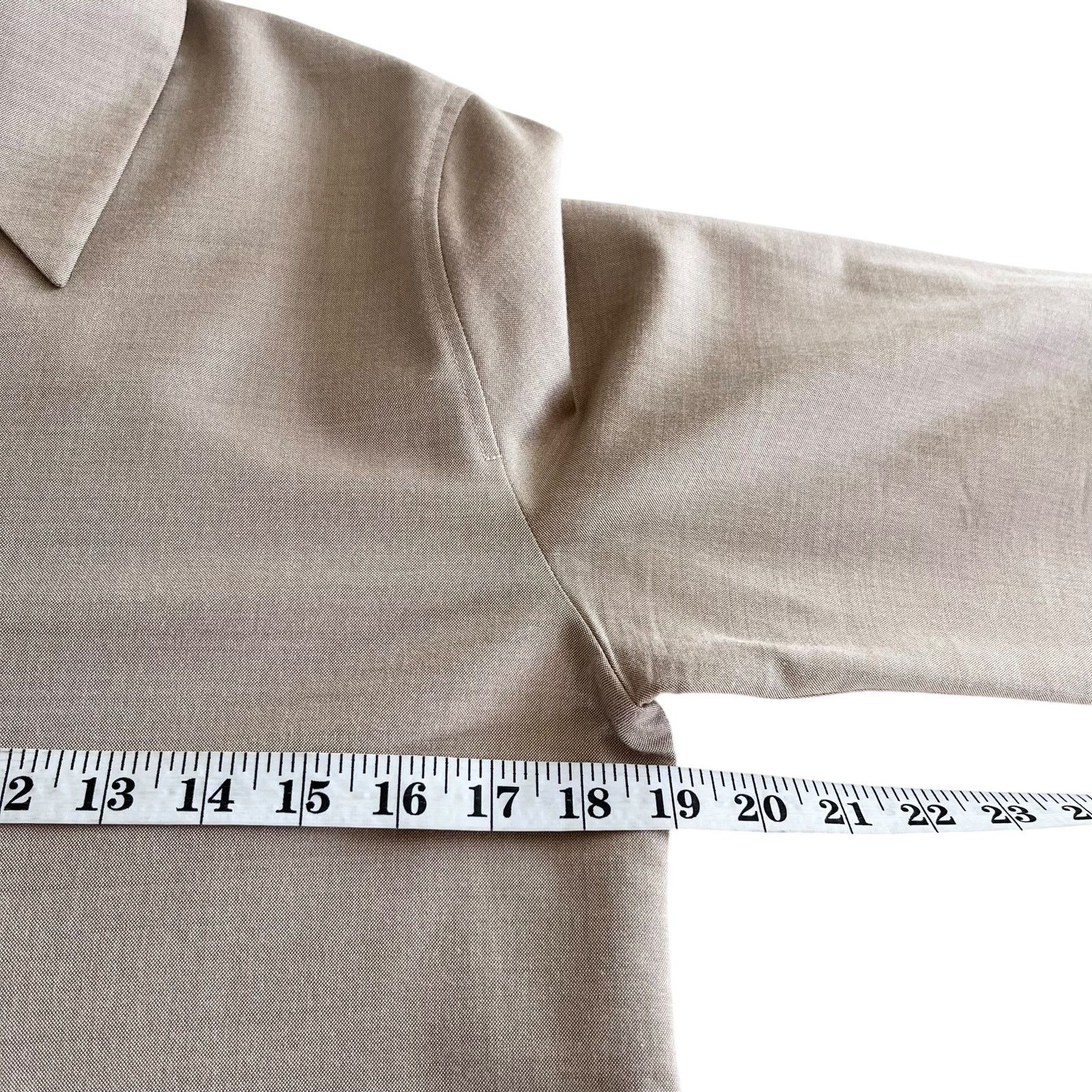Cos COS Beige Wool Blend Oversized Collar Midi Shirt Dress Size M / US 6-8 / IT 42-44 - 8 Thumbnail