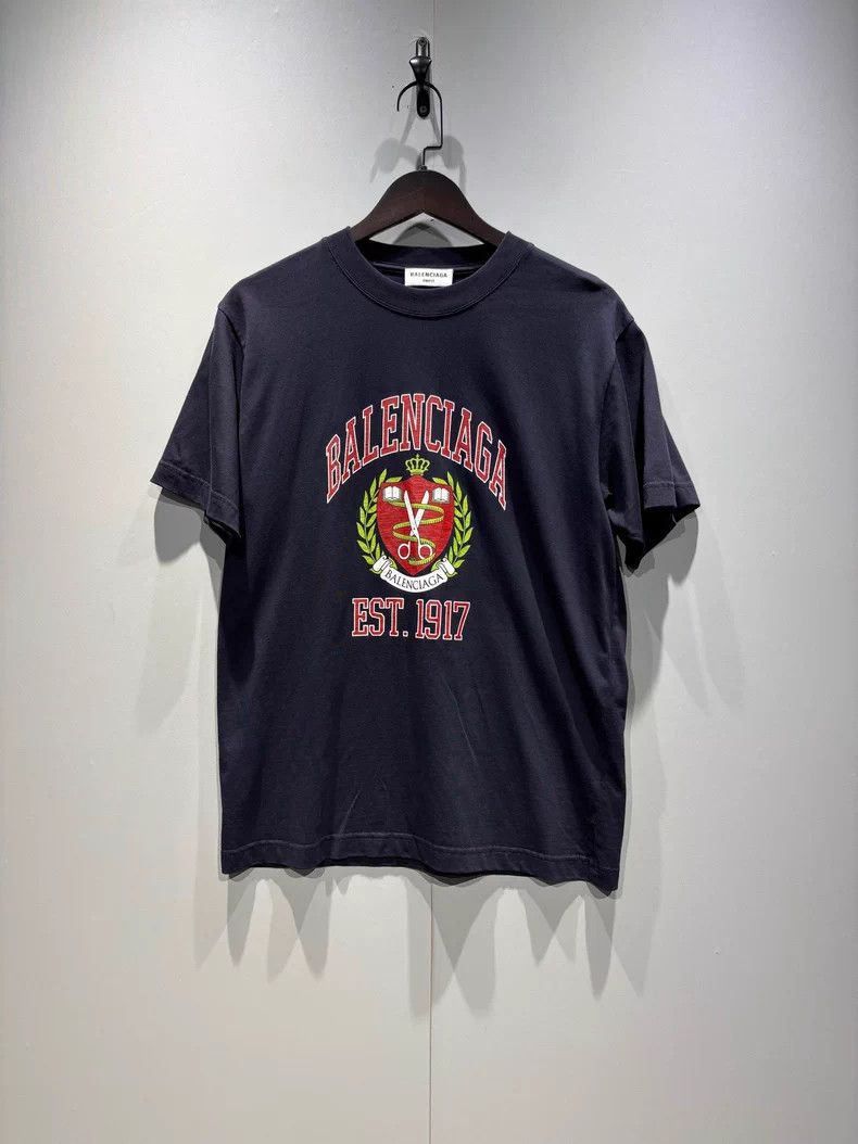 Balenciaga Balenciaga Black Scissors and Wheat Logo Short Sleeve T-Sh Size US M / EU 48-50 / 2 - 1 Thumbnail